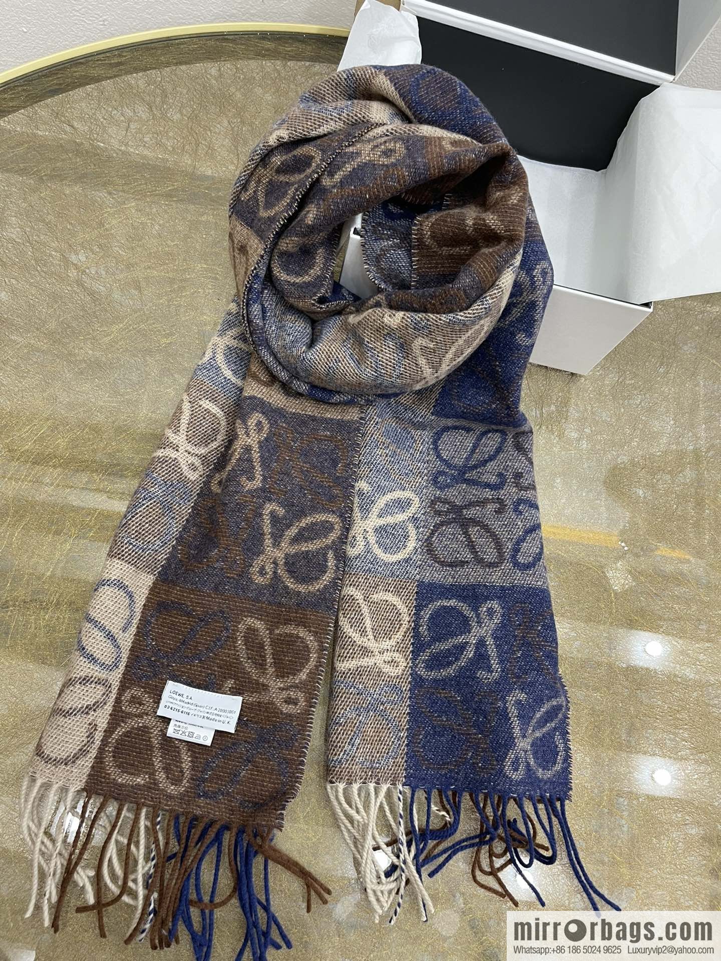LOEWE 90% wool + 10% cashmere Anagram presbyopia scarf
