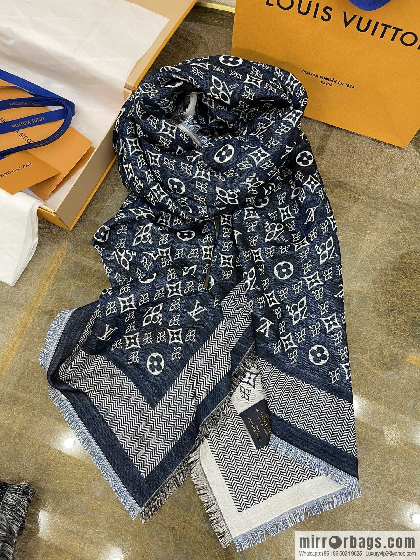 LV Louis Vuitton 60% silk 40% wool scarf shawl mp2821 mp2823