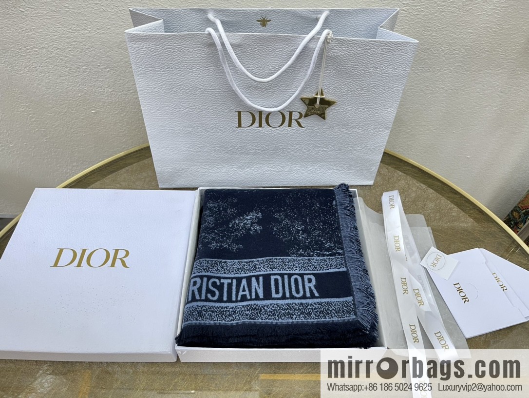 Dior Dior Navy Blue Rui Printed Shawl Blanket 12TOJ090I605_C543