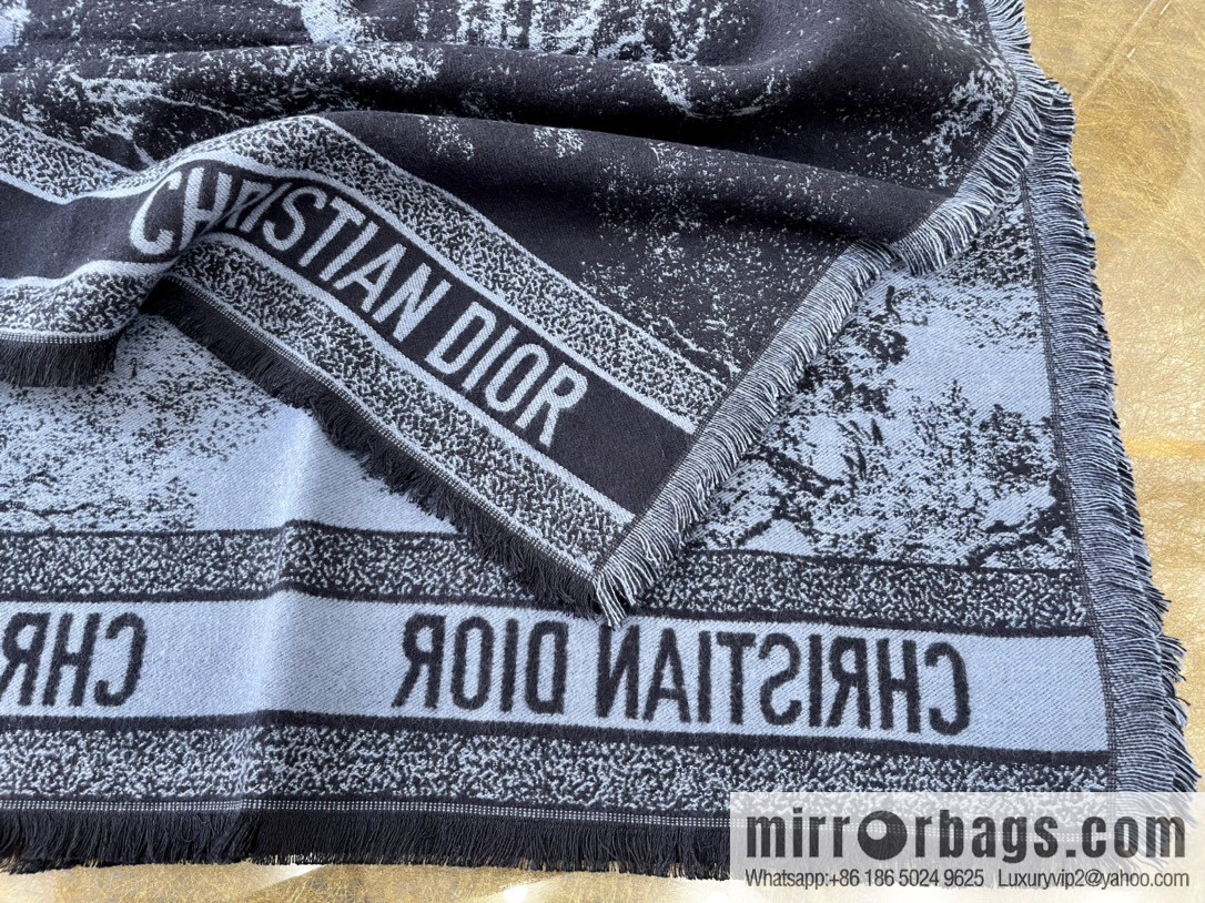 Dior Dior Navy Blue Rui Printed Shawl Blanket 12TOJ090I605_C543