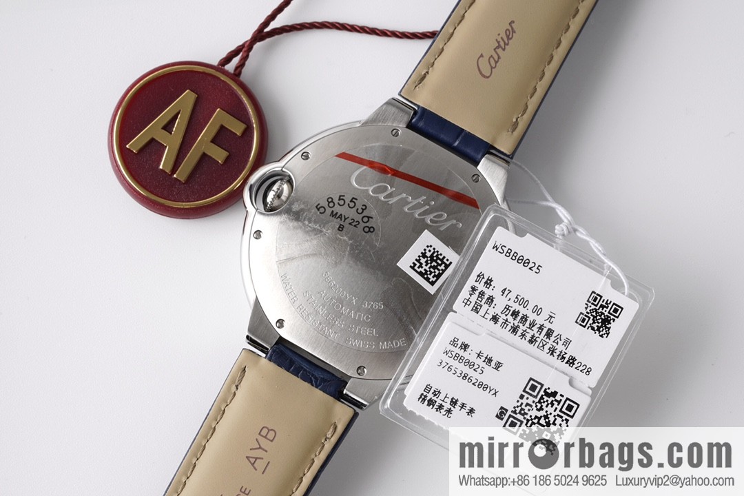 AF's strongest masterpiece! Cartier 42mm Blue Balloon WSBB0003 Men's Watch Upgraded 2824 Movement Series