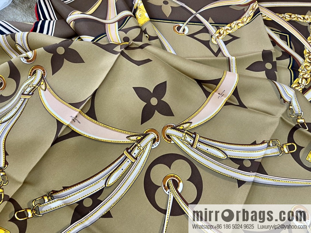 LV Louis Vuitton 100% Silk Perfect Match Silk Scarf M76649