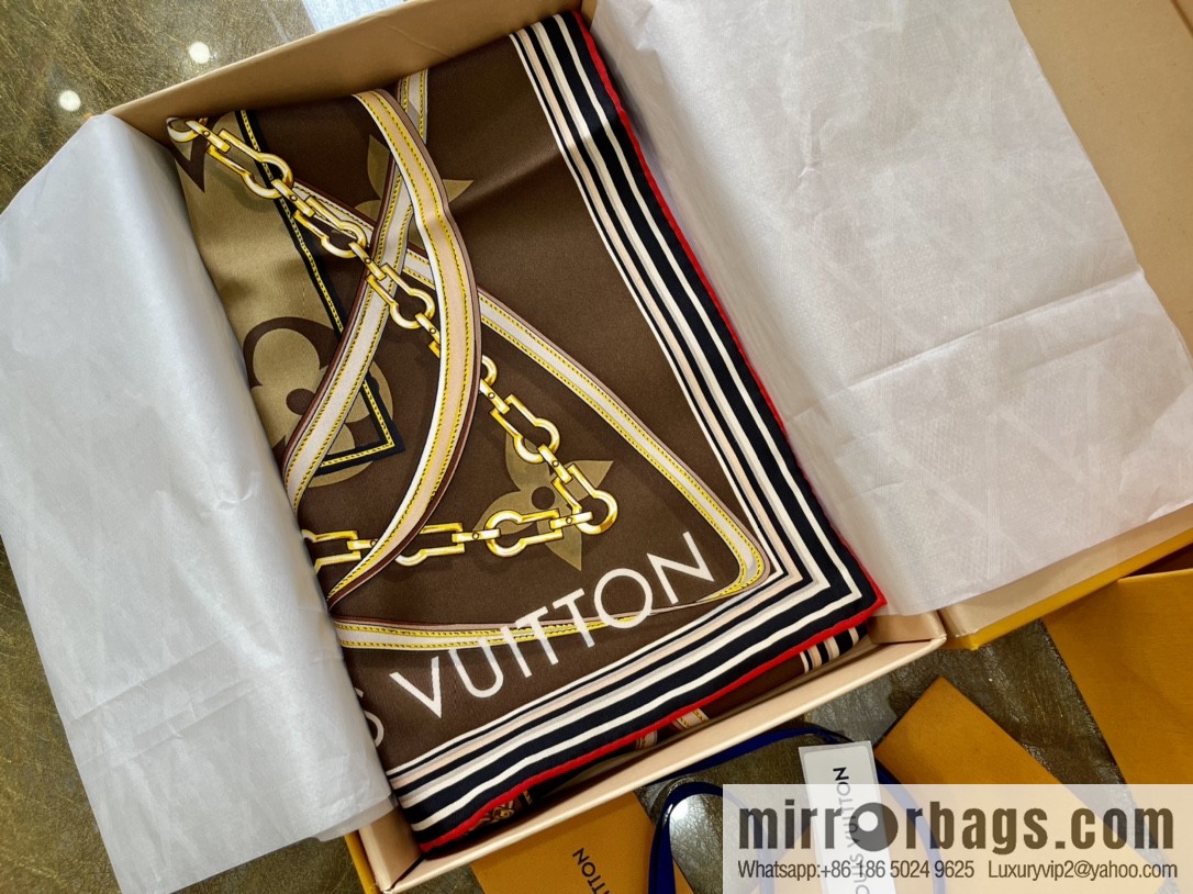 LV Louis Vuitton 100% Silk Perfect Match Silk Scarf M76649