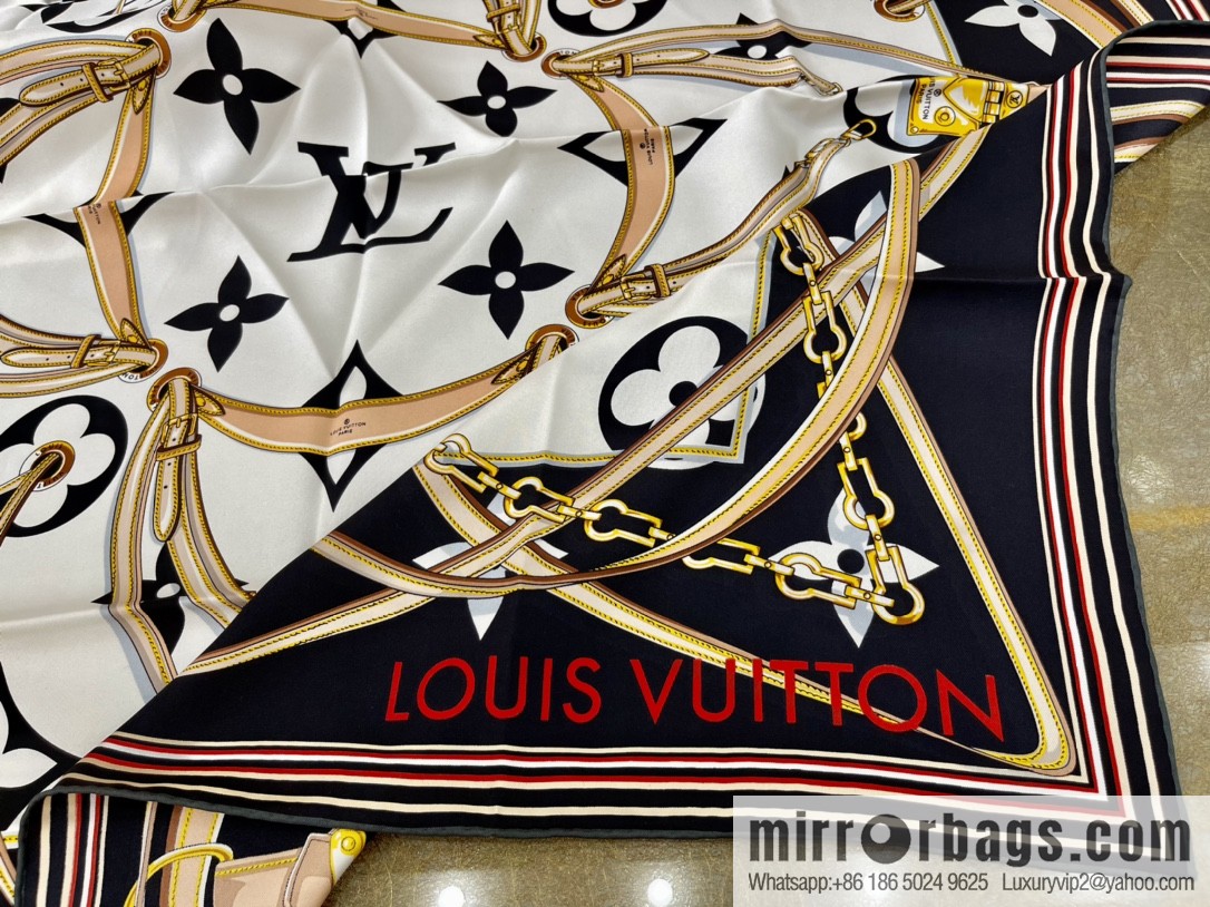 LV Louis Vuitton 100% Silk Perfect Match Silk Scarf M76649