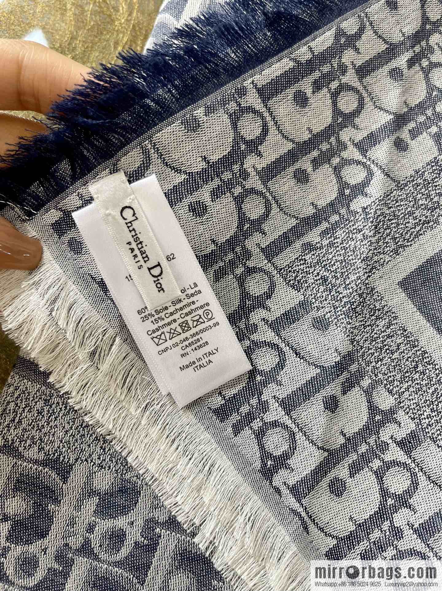 Dior Alphabet Print Denim Blue Shawl 15DOB140I162_C525