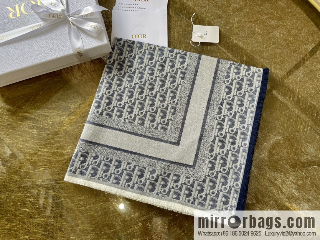 Dior Alphabet Print Denim Blue Shawl 15DOB140I162_C525