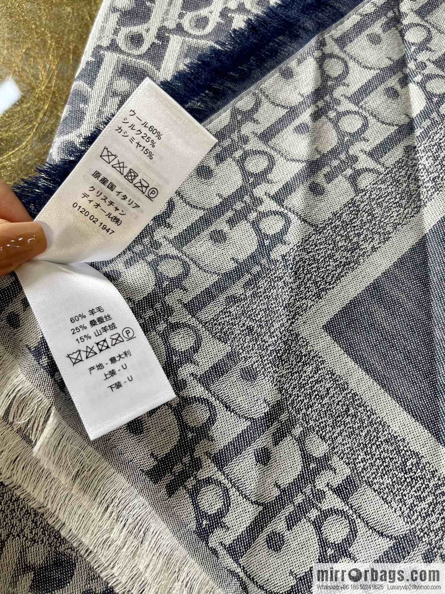 Dior Alphabet Print Denim Blue Shawl 15DOB140I162_C525