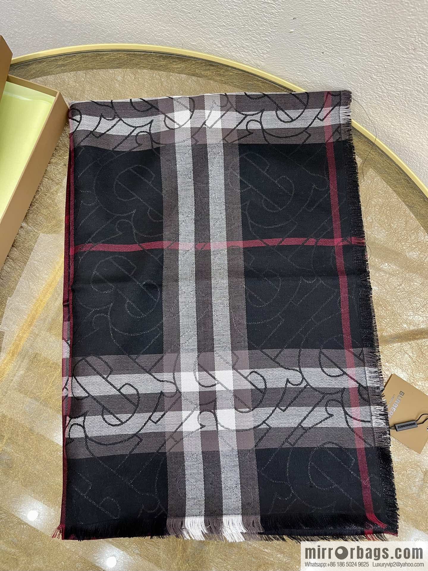 Burberry Burberry Metallic Logo Plaid Scarf