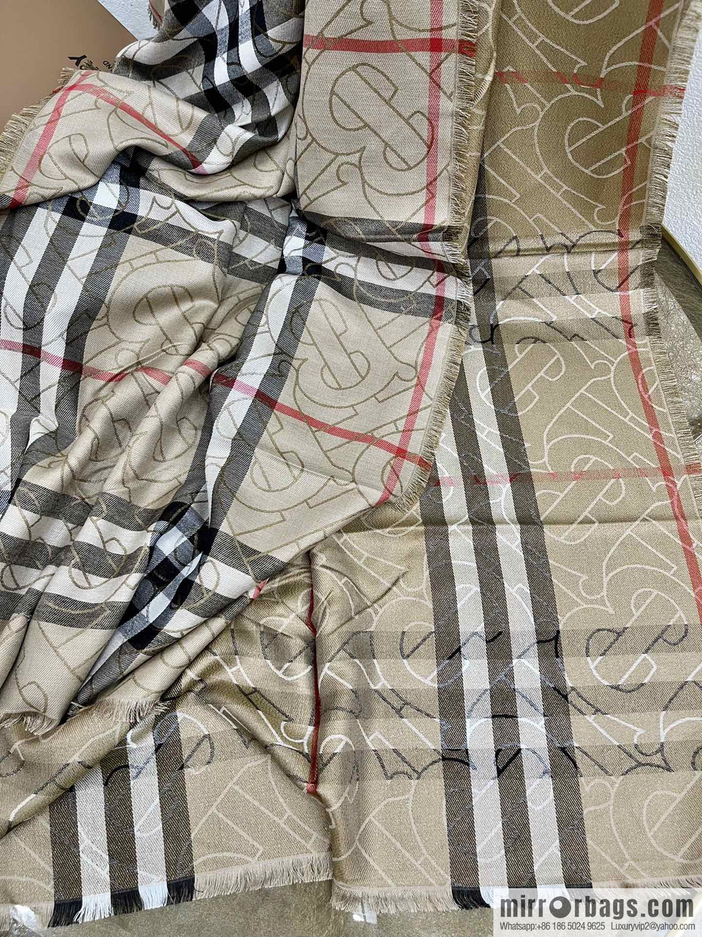 Burberry Burberry Metallic Logo Plaid Scarf