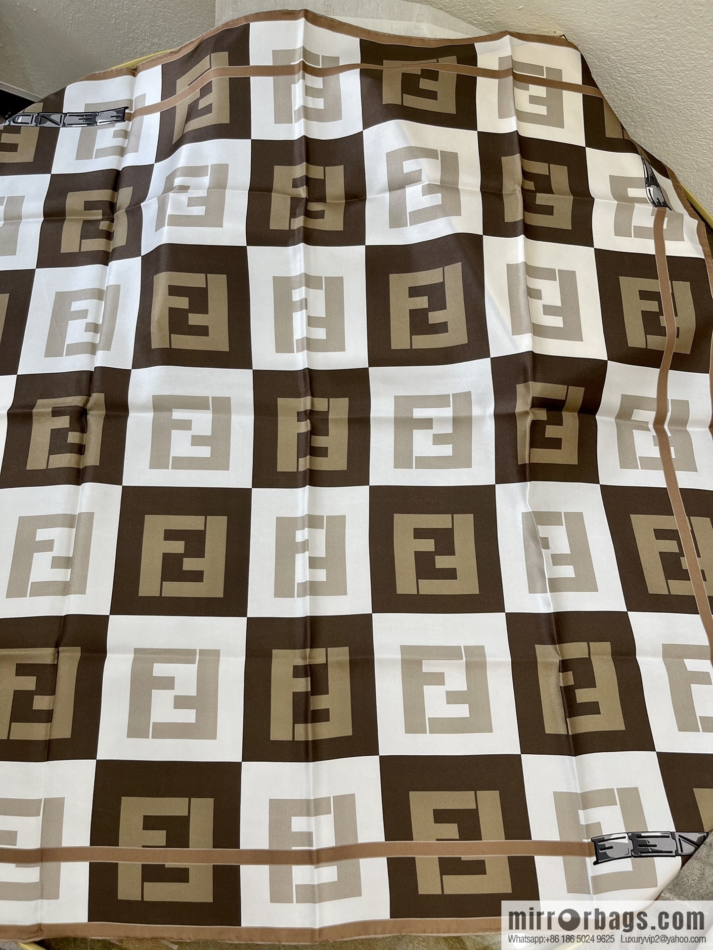 FENDI 100% silk double-sided printing and dyeing silk scarf FXT091