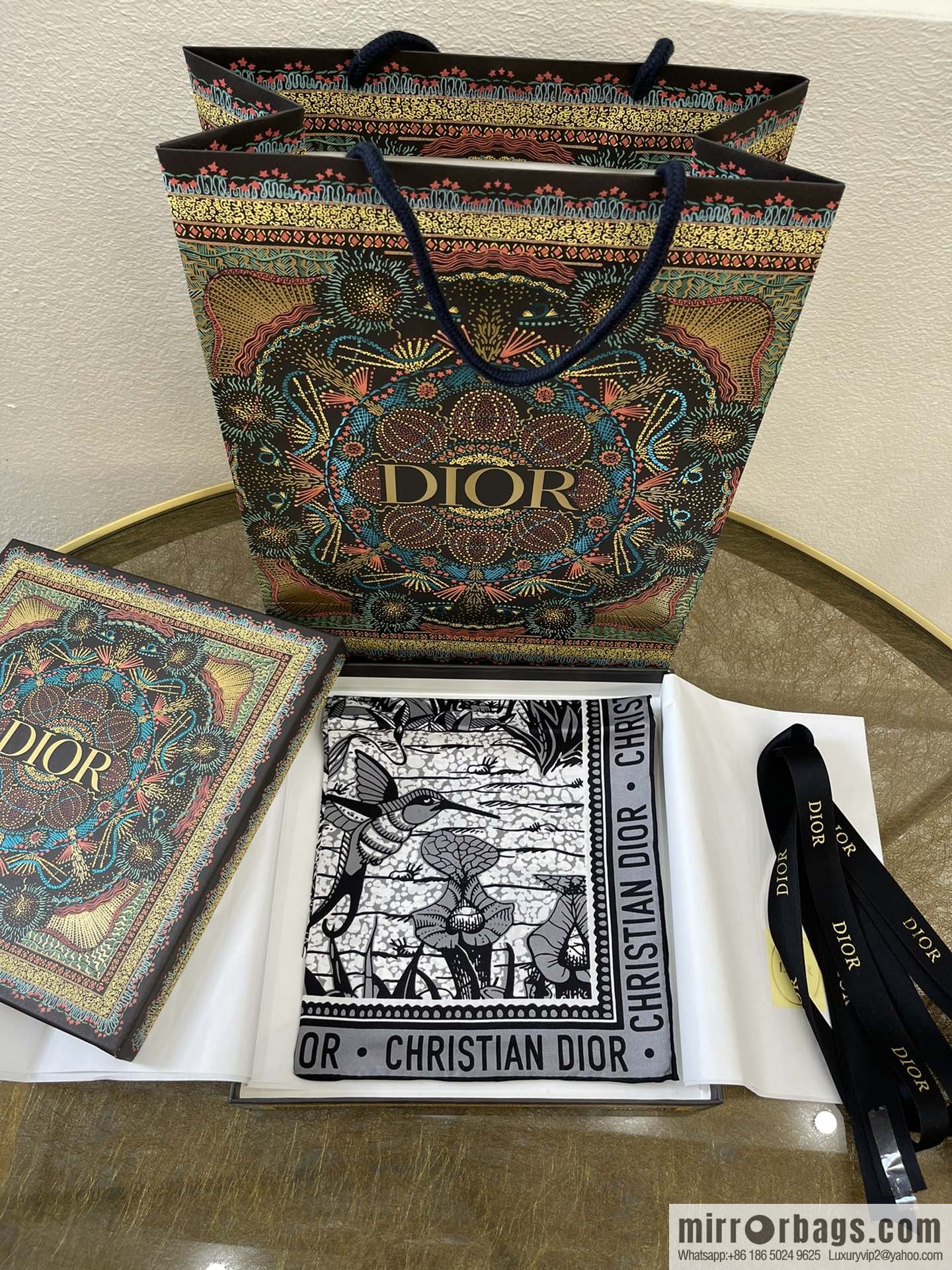 Dior 100% silk scarf with pattern from the Dior Jungle Collection