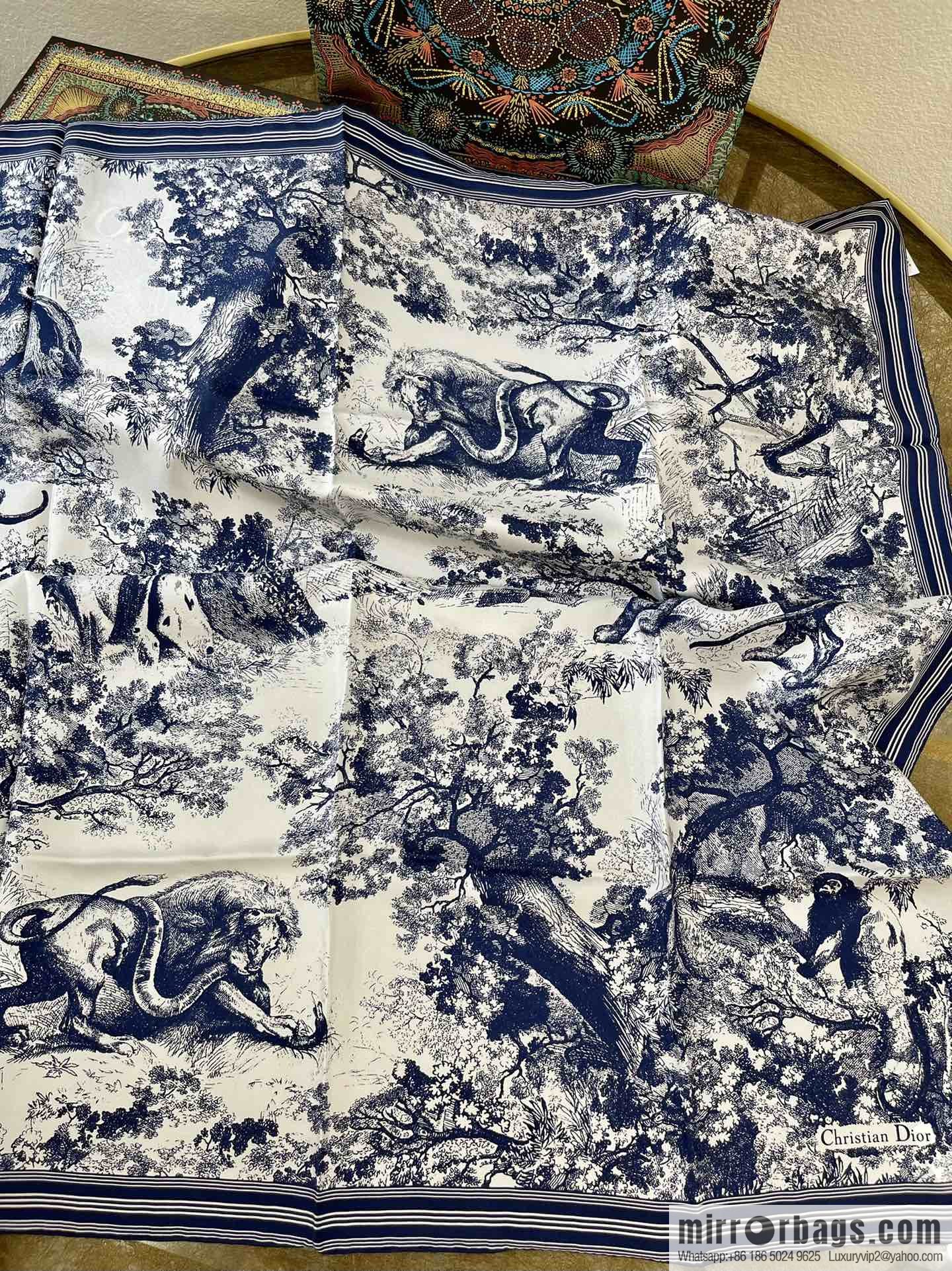 Dior 100% silk scarf with pattern from the Dior Jungle Collection