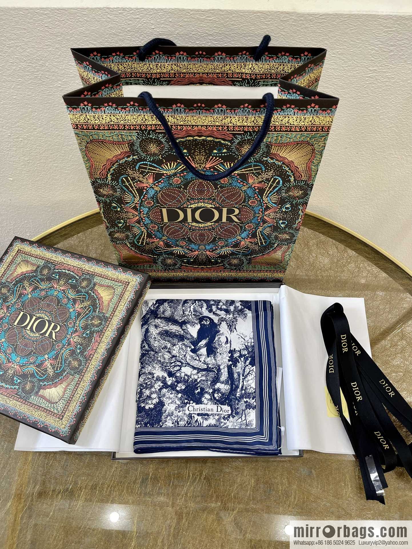 Dior 100% silk scarf with pattern from the Dior Jungle Collection