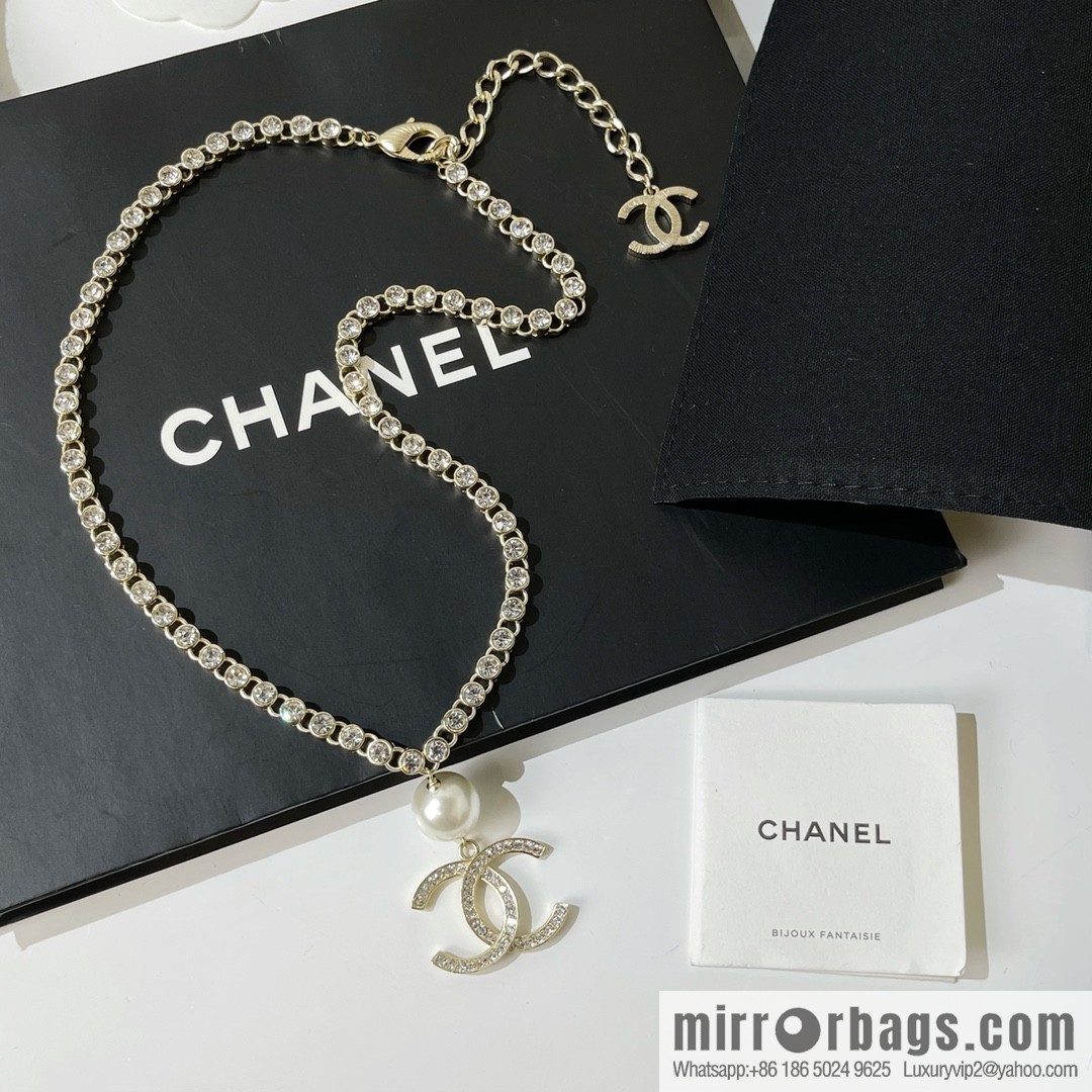 2021 new CHANEL Chanel double c pearl full diamond necklace