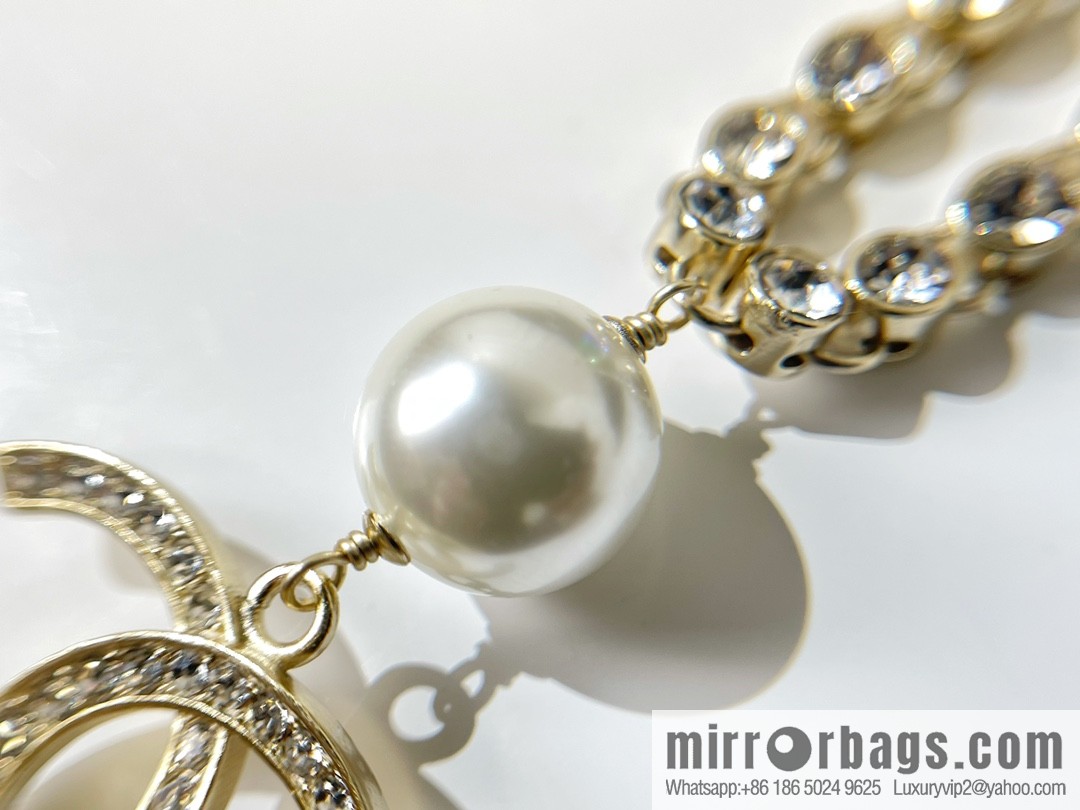 2021 new CHANEL Chanel double c pearl full diamond necklace