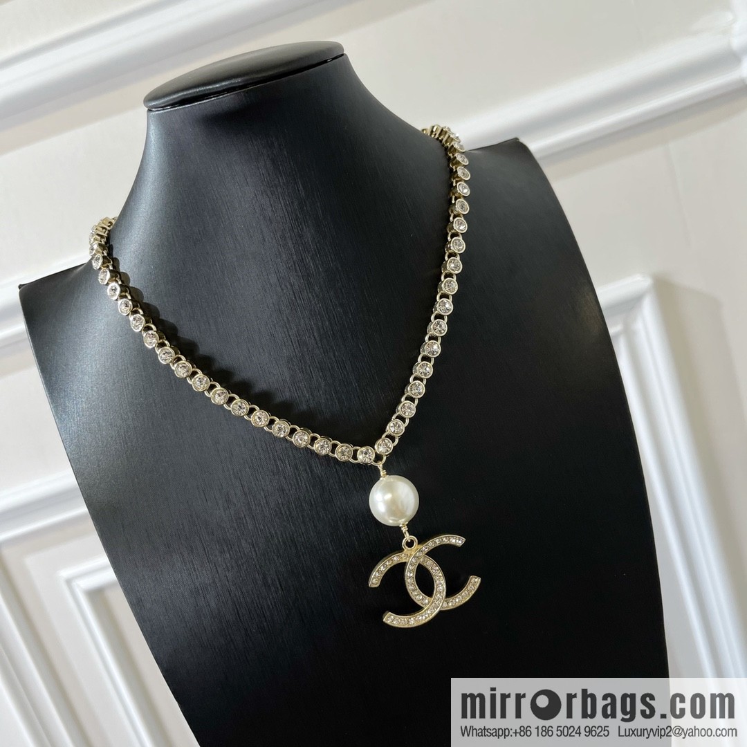 2021 new CHANEL Chanel double c pearl full diamond necklace