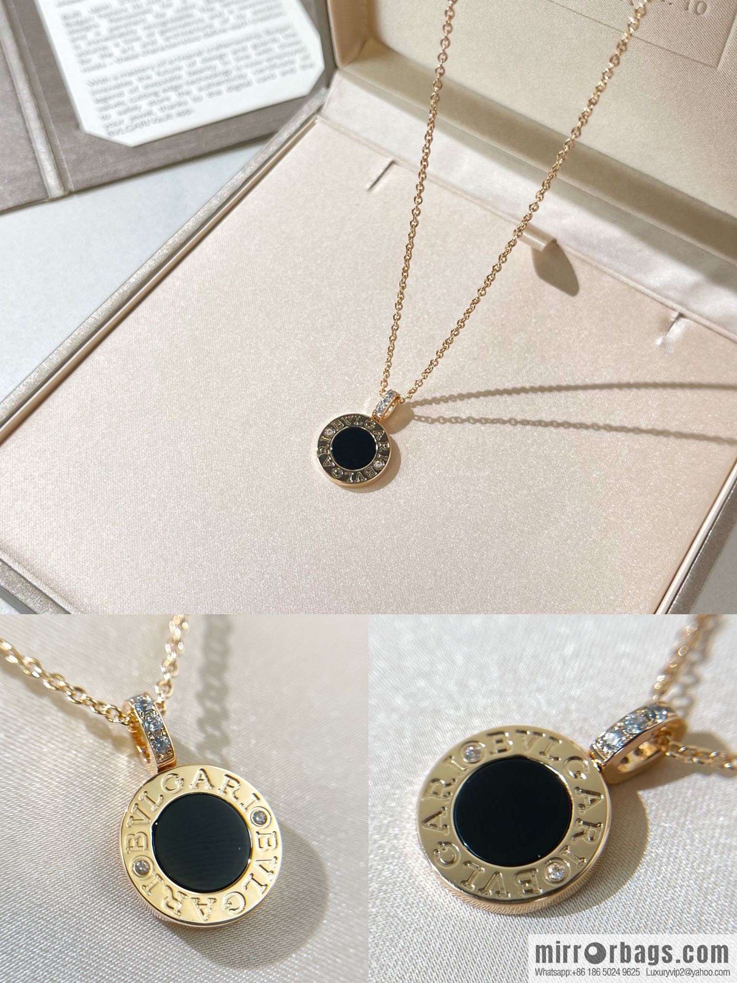 BVLGARI Bulgari ring black and white double-sided necklace