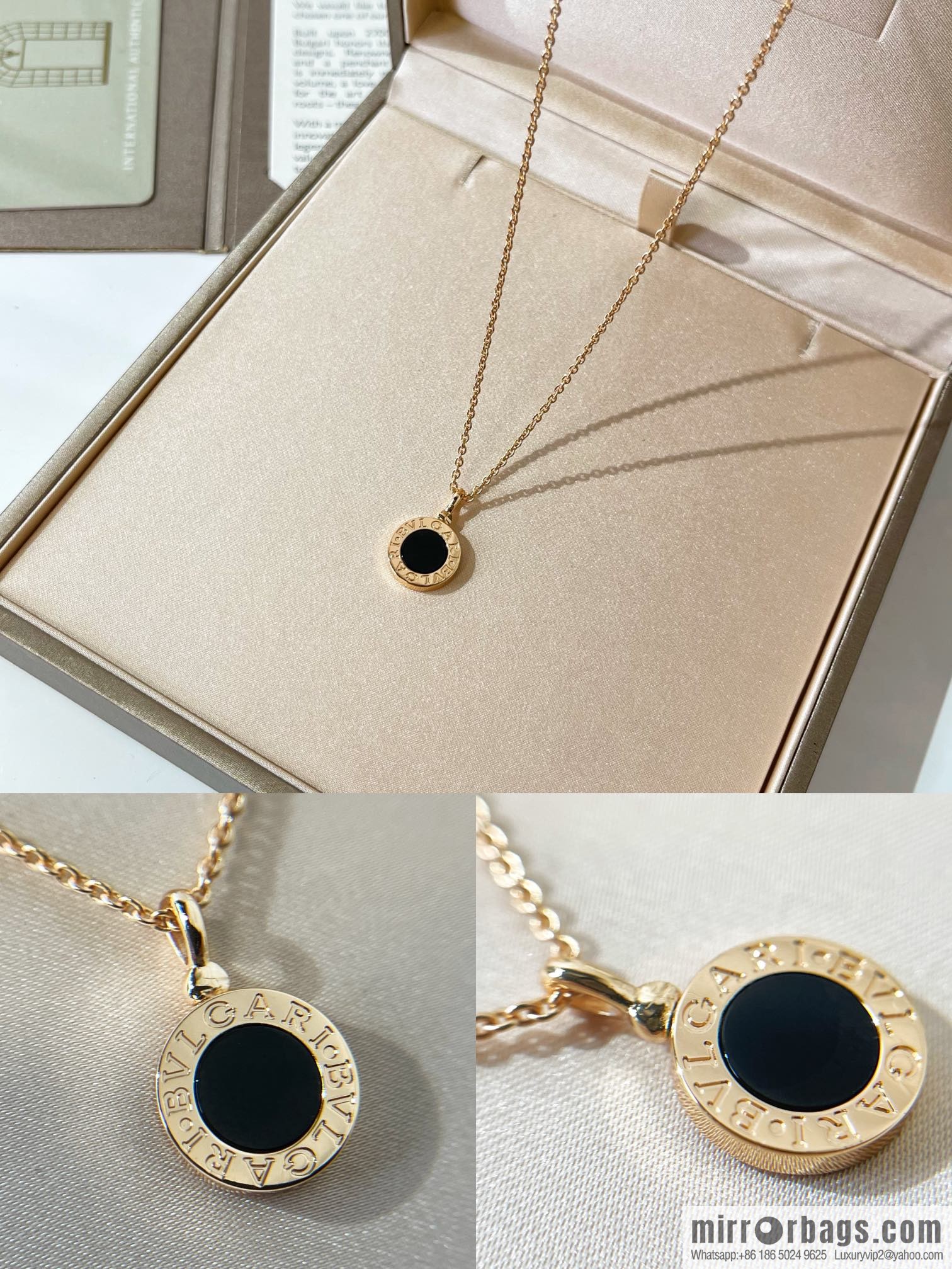 BVLGARI Bulgari ring black and white double-sided necklace