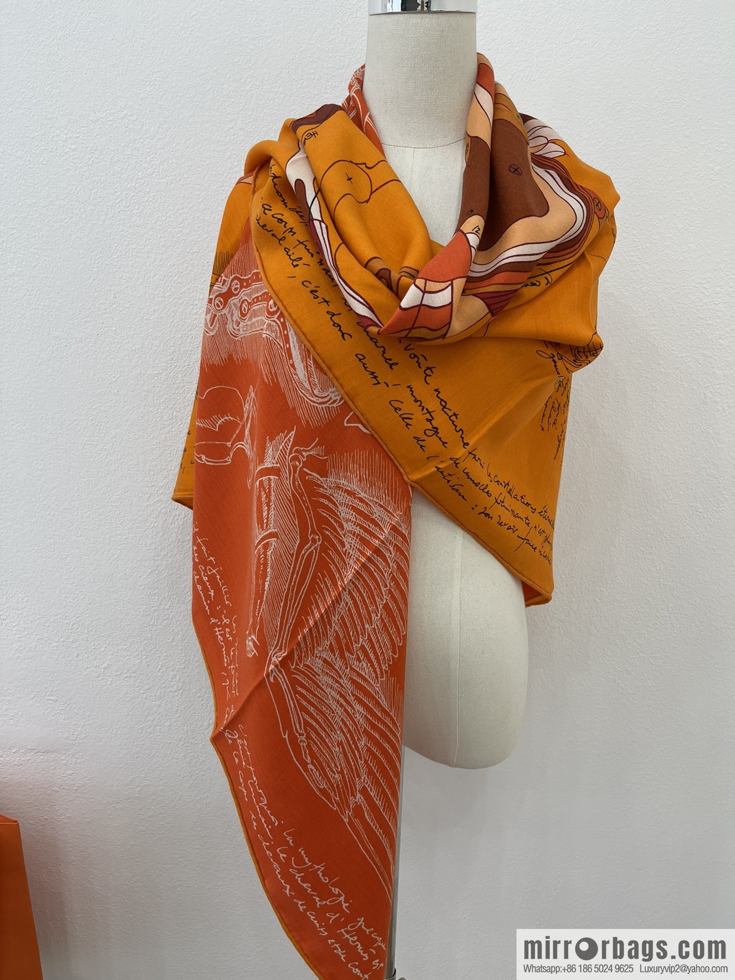 Hermes Handmade curled cashmere and silk blend shawl
