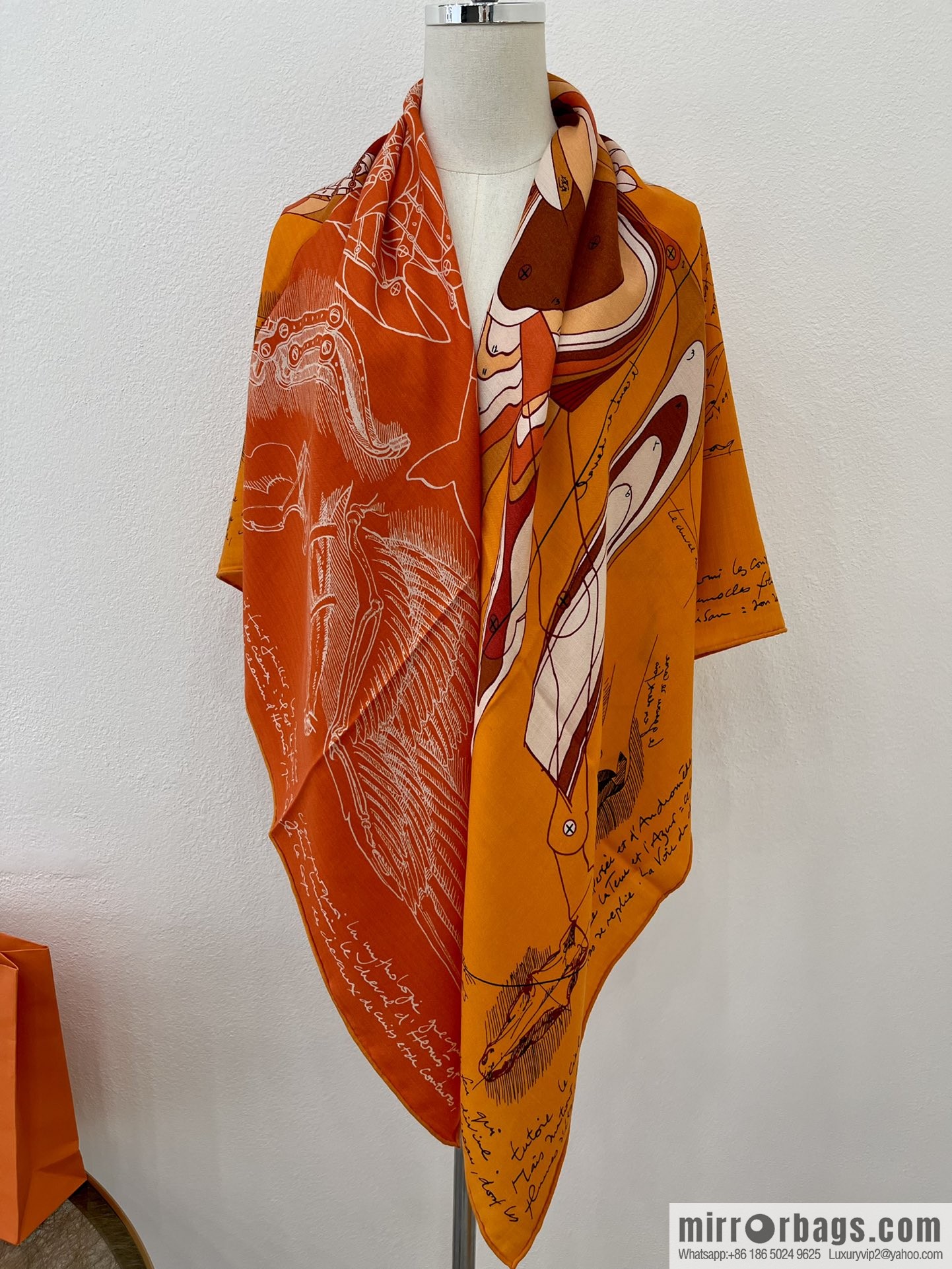 Hermes Handmade curled cashmere and silk blend shawl