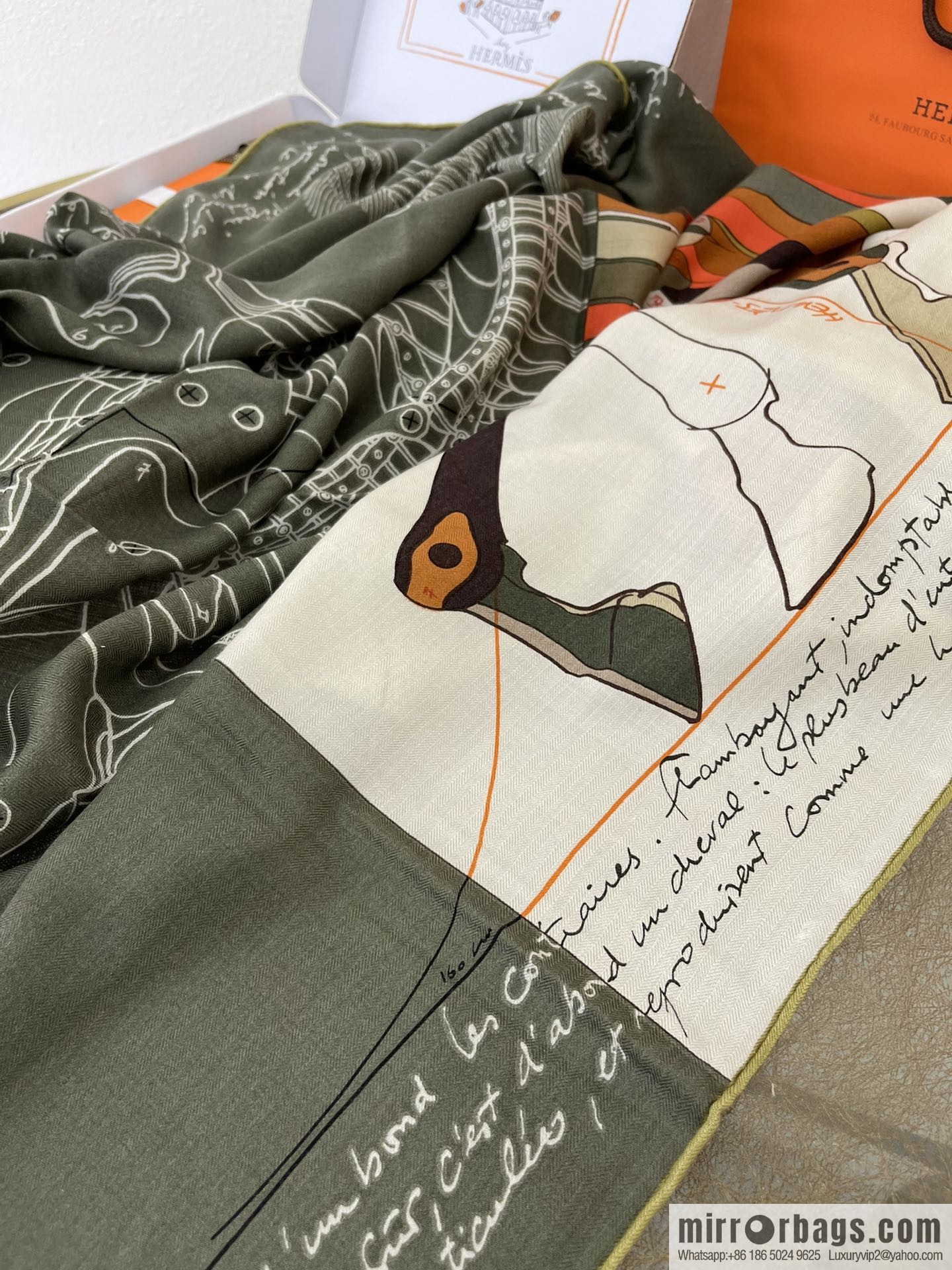 Hermes Handmade curled cashmere and silk blend shawl