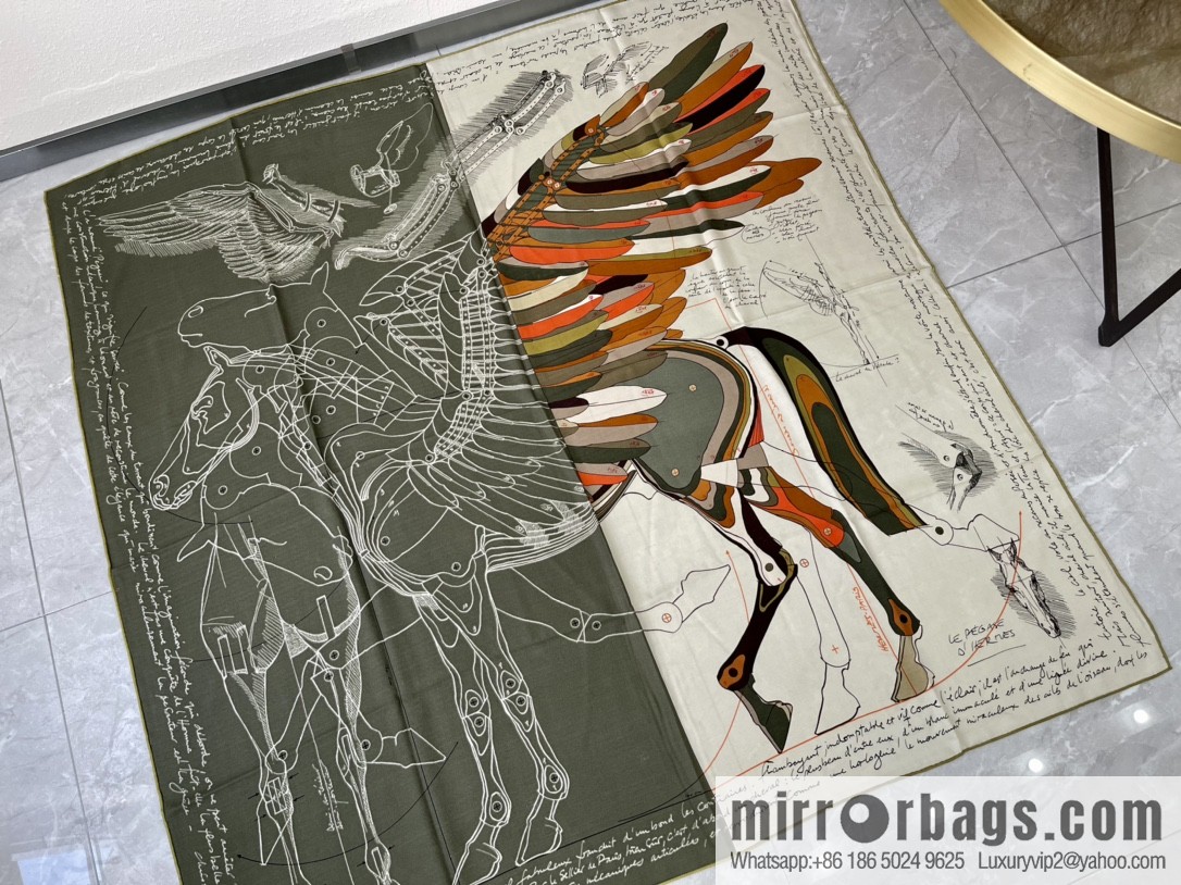 Hermes Handmade curled cashmere and silk blend shawl