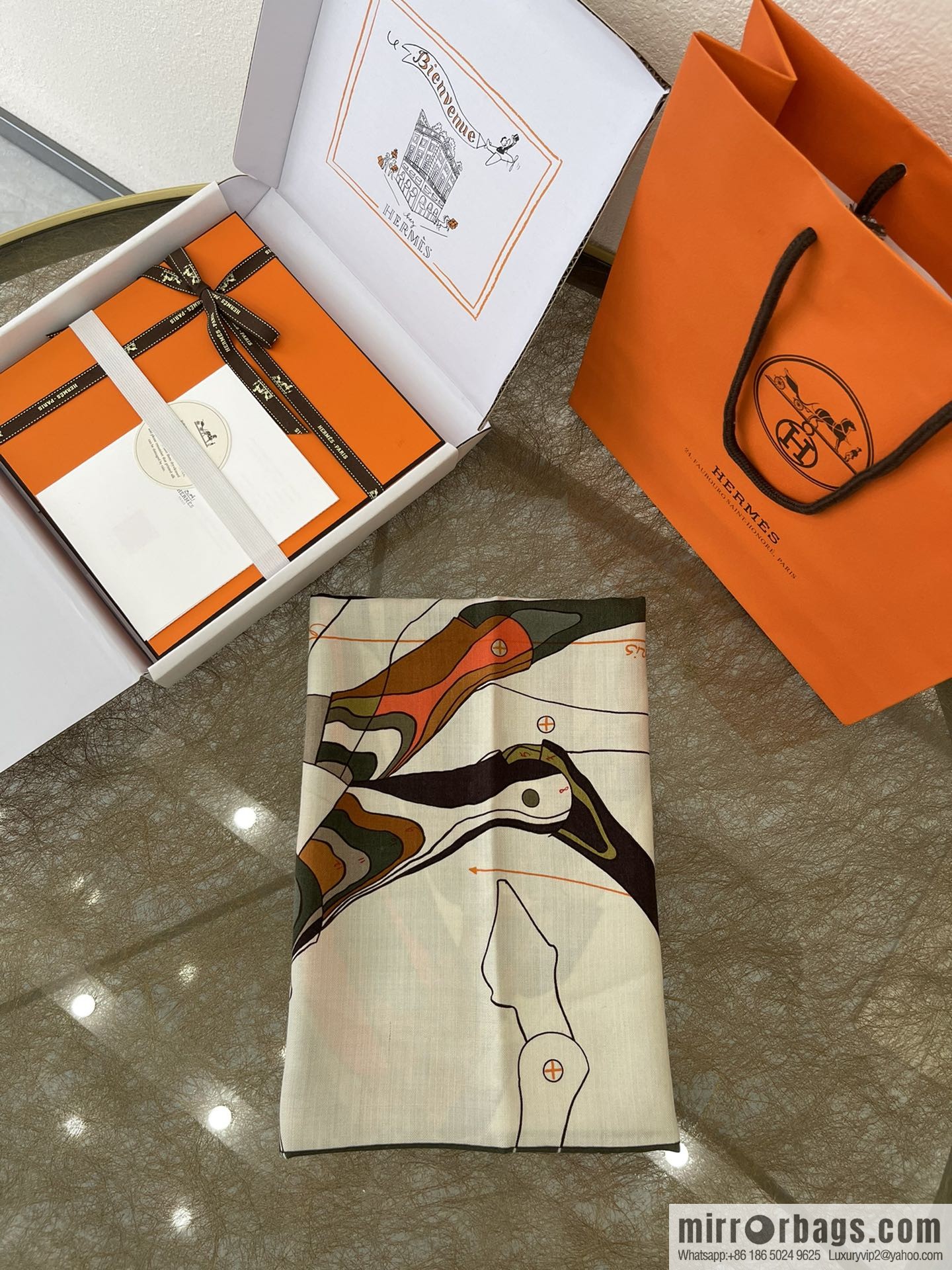 Hermes Handmade curled cashmere and silk blend shawl