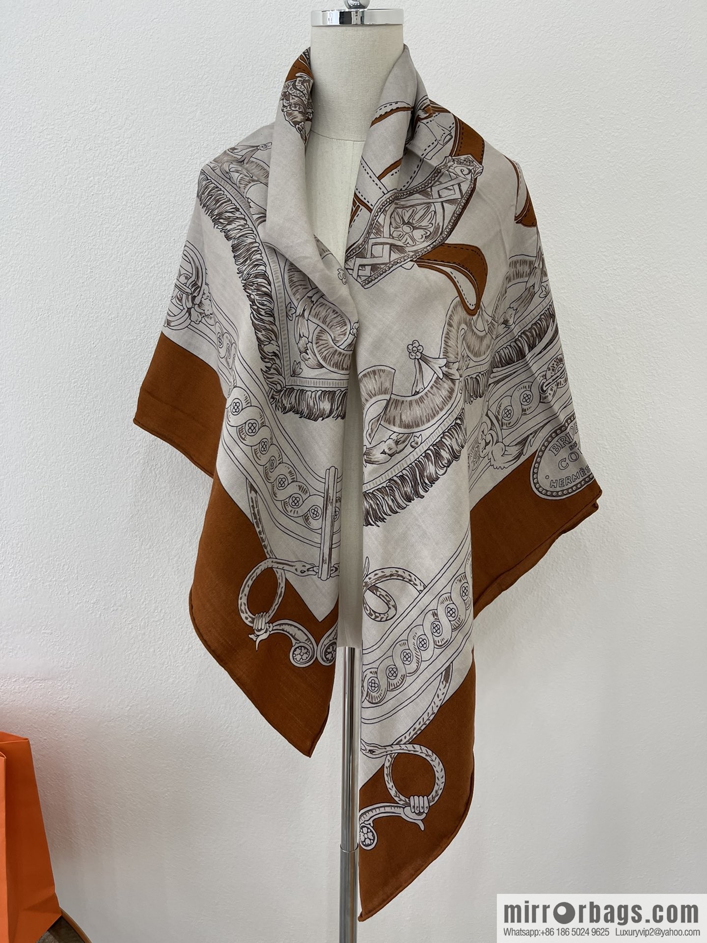 Hermes Handmade curled cashmere and silk blend shawl