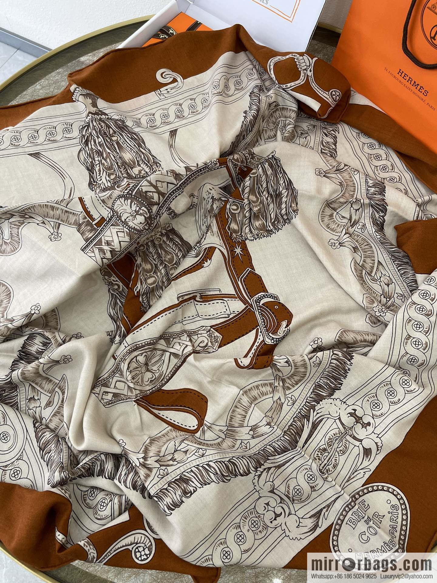 Hermes Handmade curled cashmere and silk blend shawl