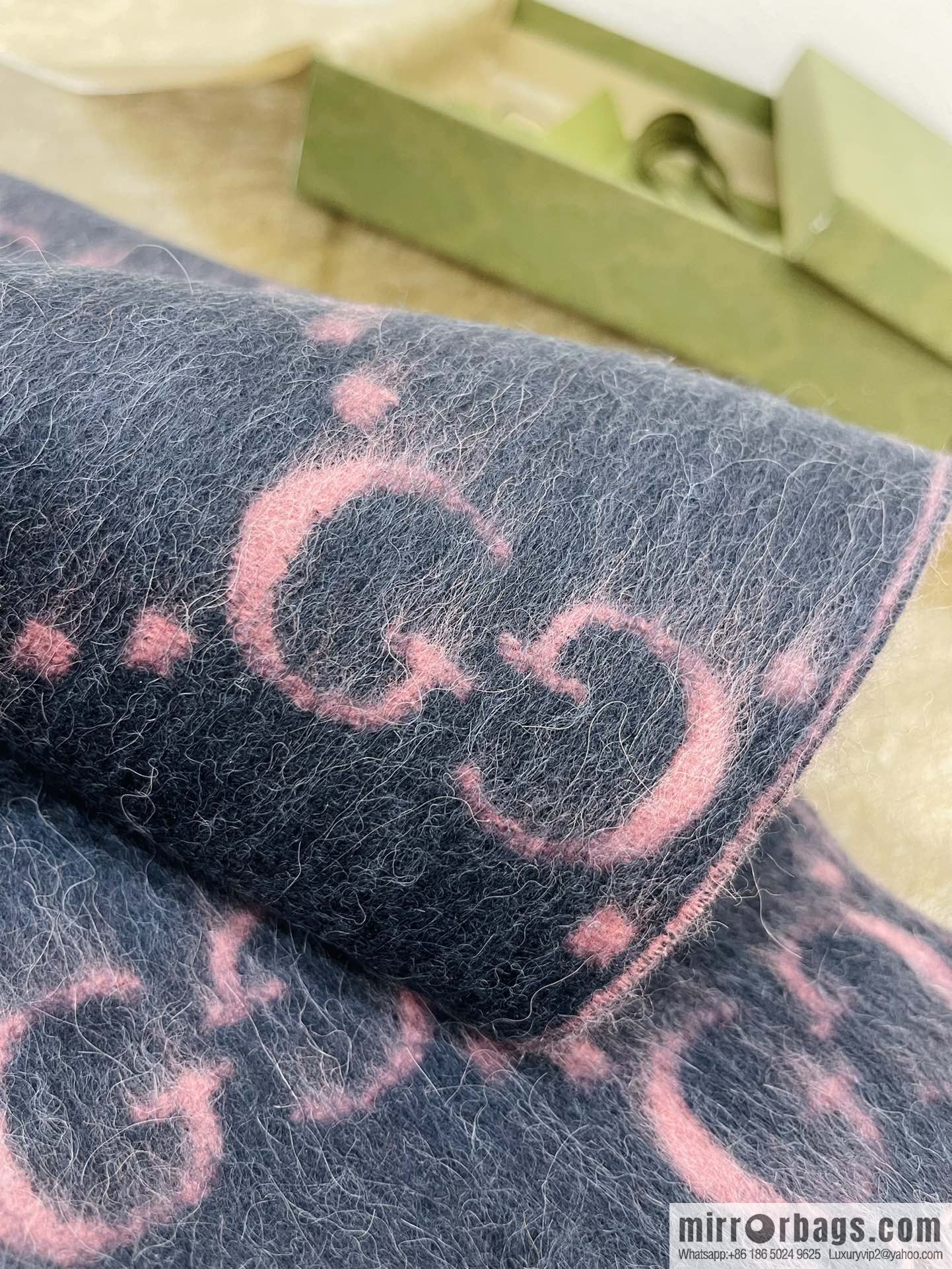 GUCCI Gucci GG diamond rhombus alpaca wool-blend scarf