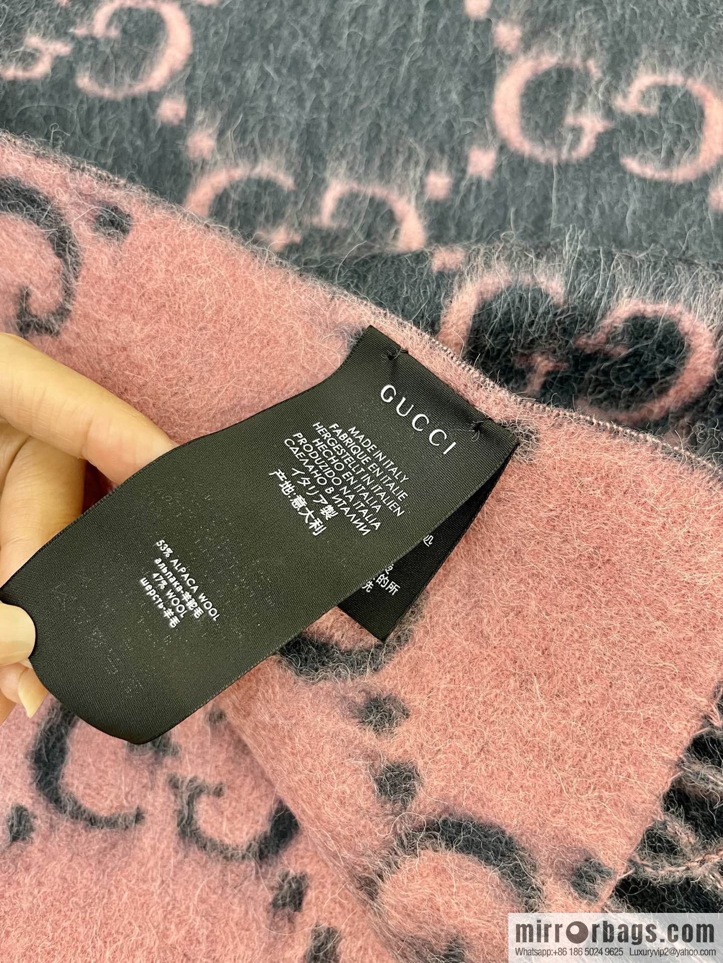 GUCCI Gucci GG diamond rhombus alpaca wool-blend scarf