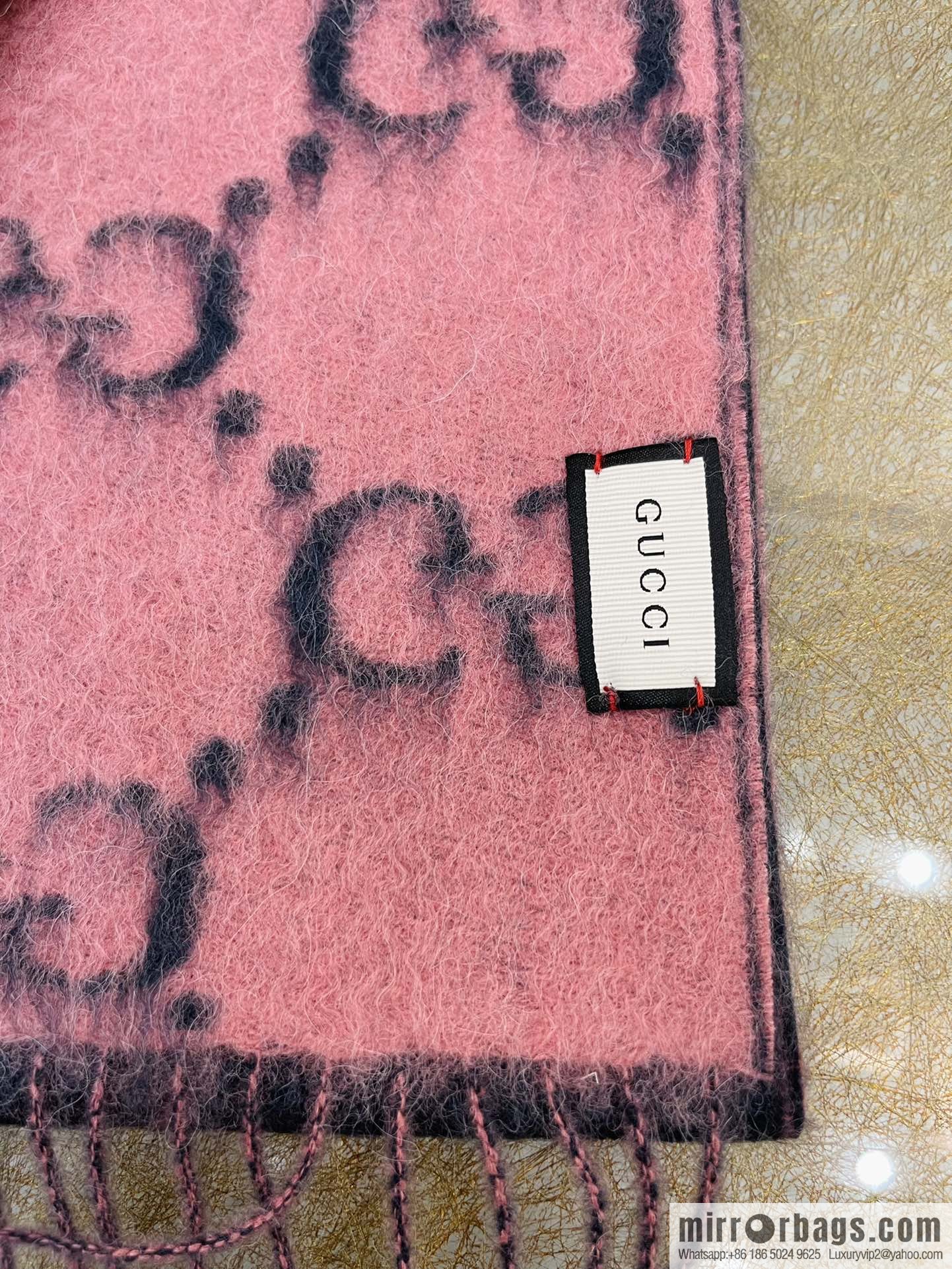GUCCI Gucci GG diamond rhombus alpaca wool-blend scarf