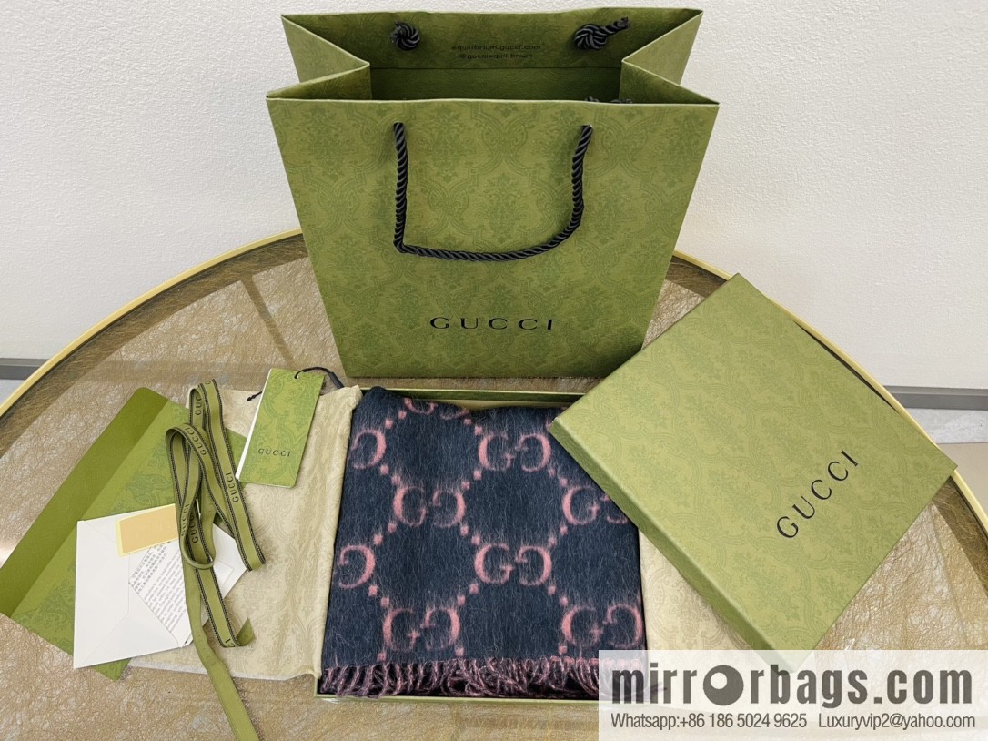GUCCI Gucci GG diamond rhombus alpaca wool-blend scarf