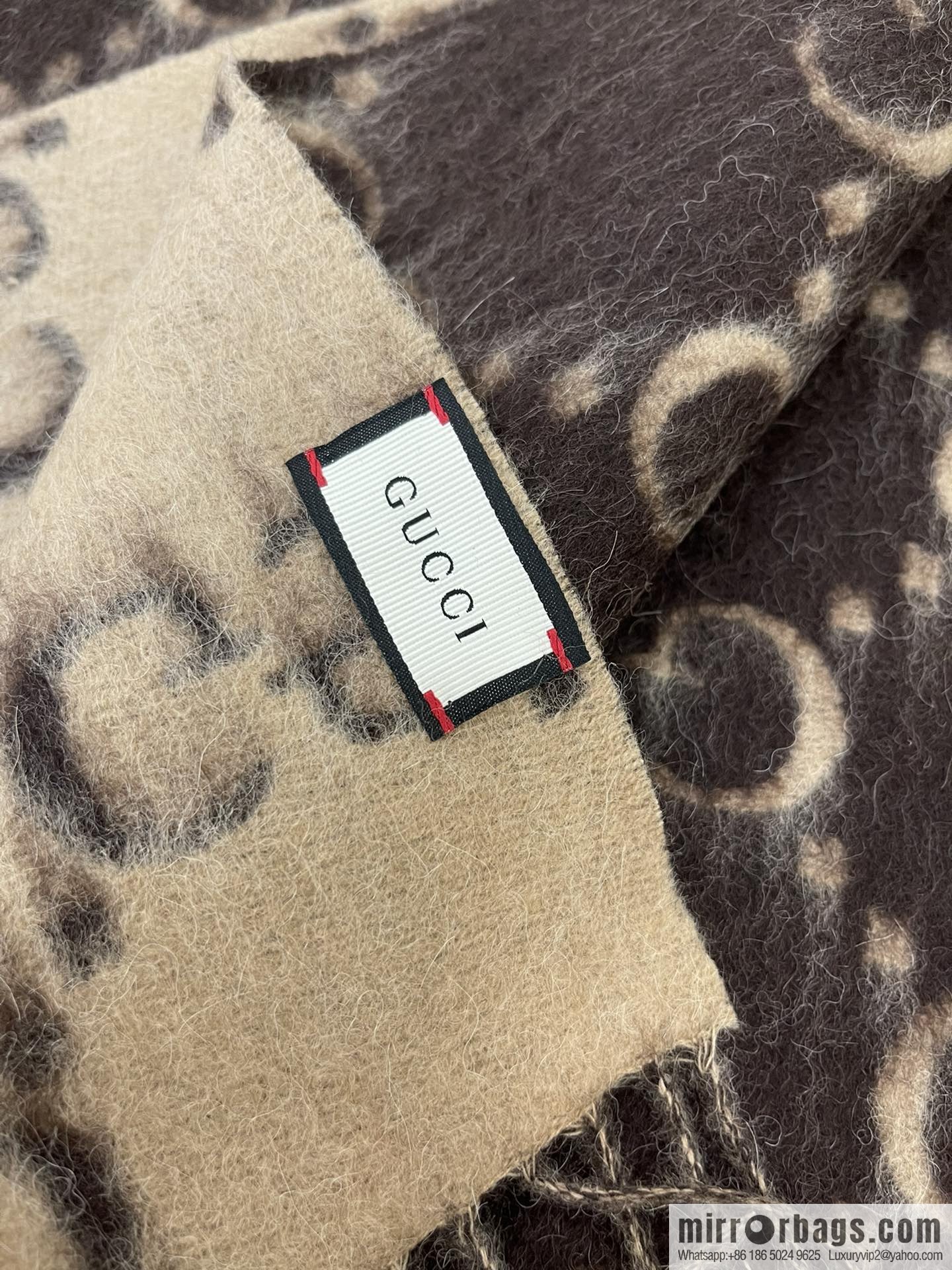 GUCCI Gucci GG diamond rhombus alpaca wool-blend scarf