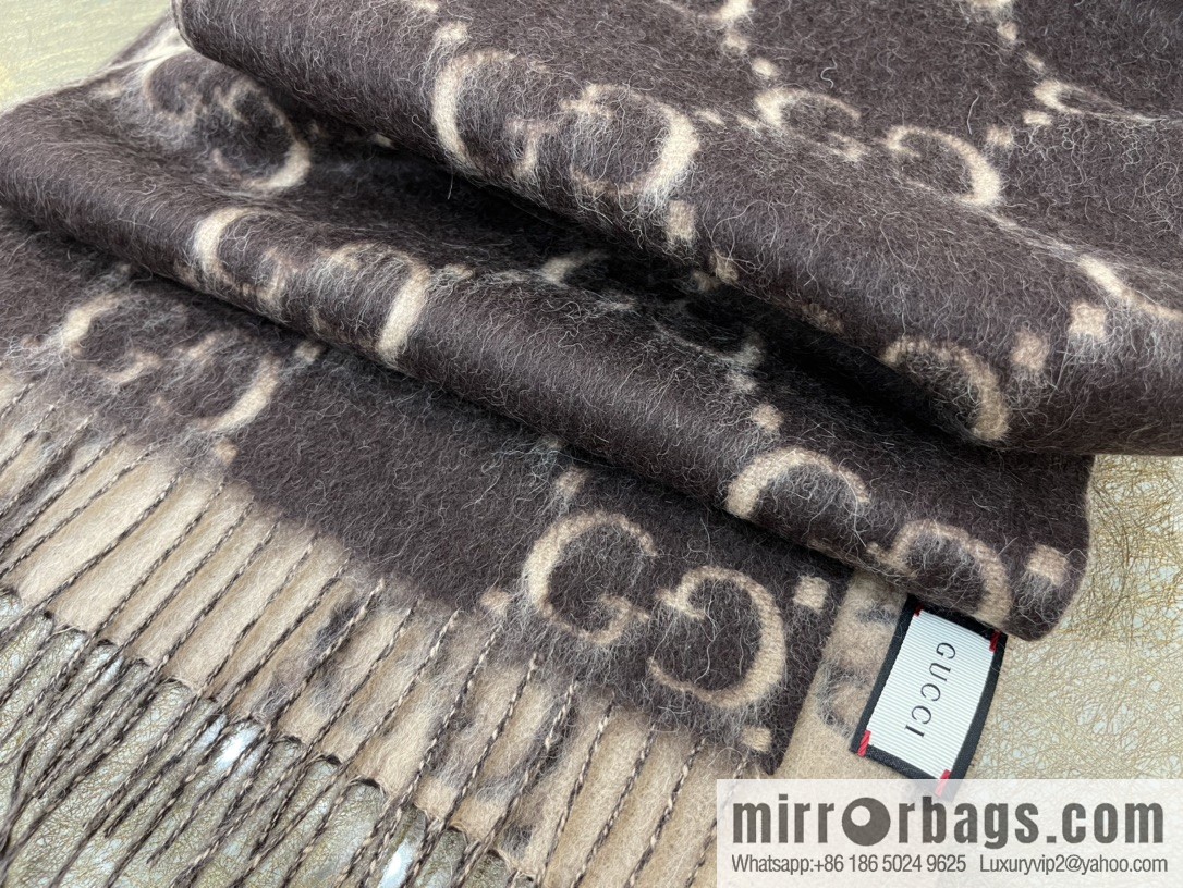 GUCCI Gucci GG diamond rhombus alpaca wool-blend scarf
