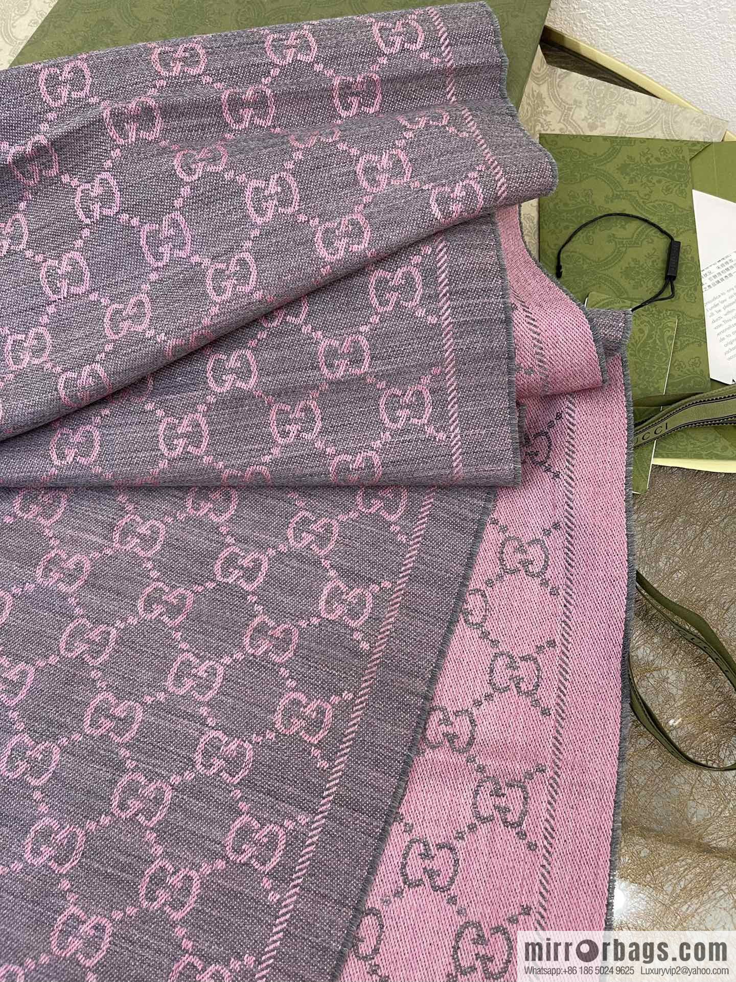 GUCCI Gucci GG Jacquard pattern knitted wool scarf 133483