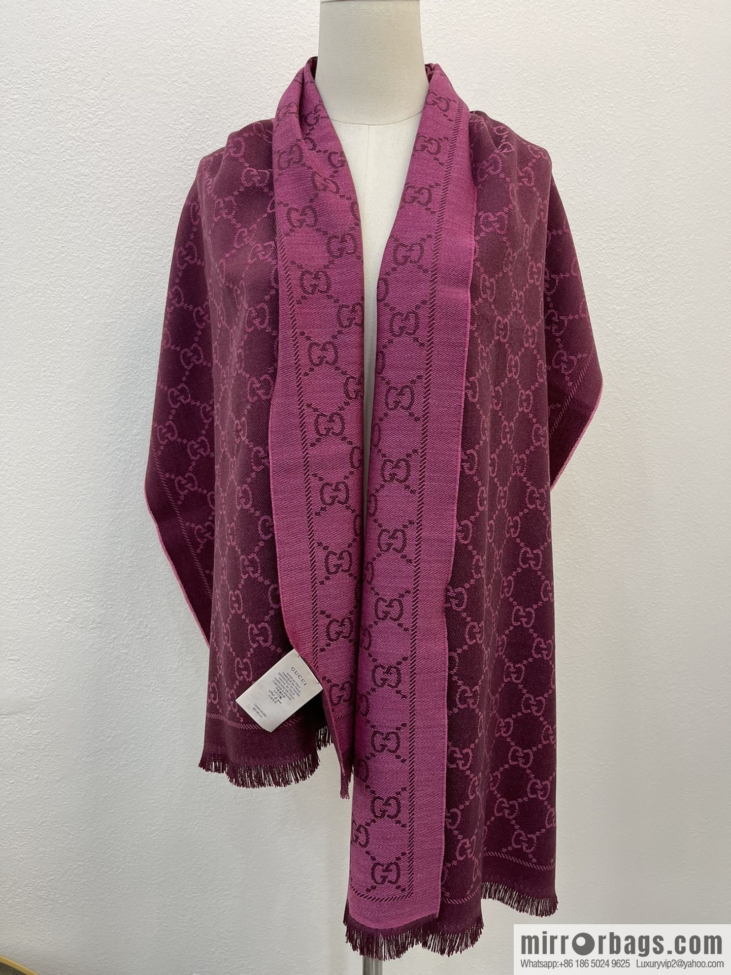 GUCCI Gucci GG Jacquard pattern knitted wool scarf 133483