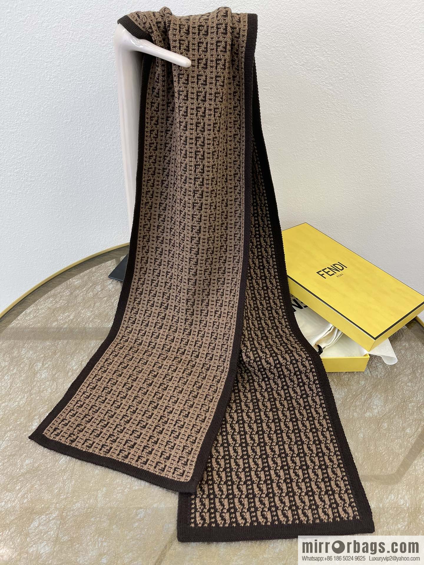 FENDI Fendi FF miniature pattern new knitted wool scarf