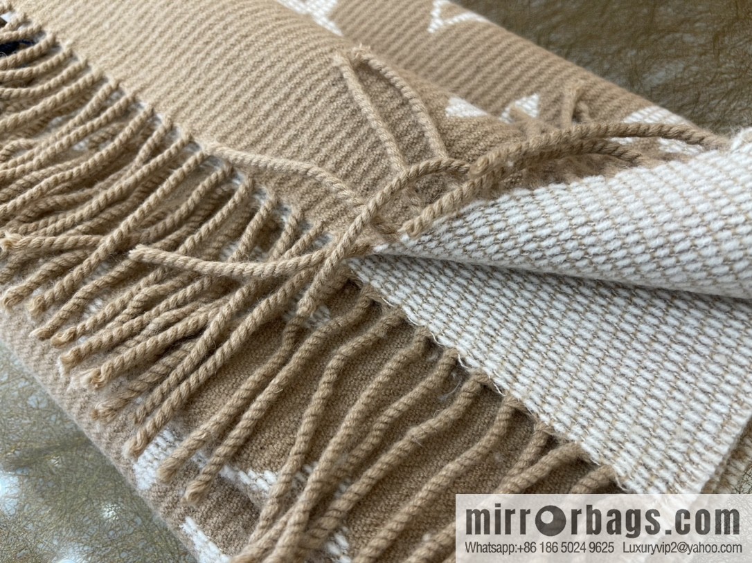 LV Louis Vuitton Wool Alpaca Hair Blended Daily Scarf M76701