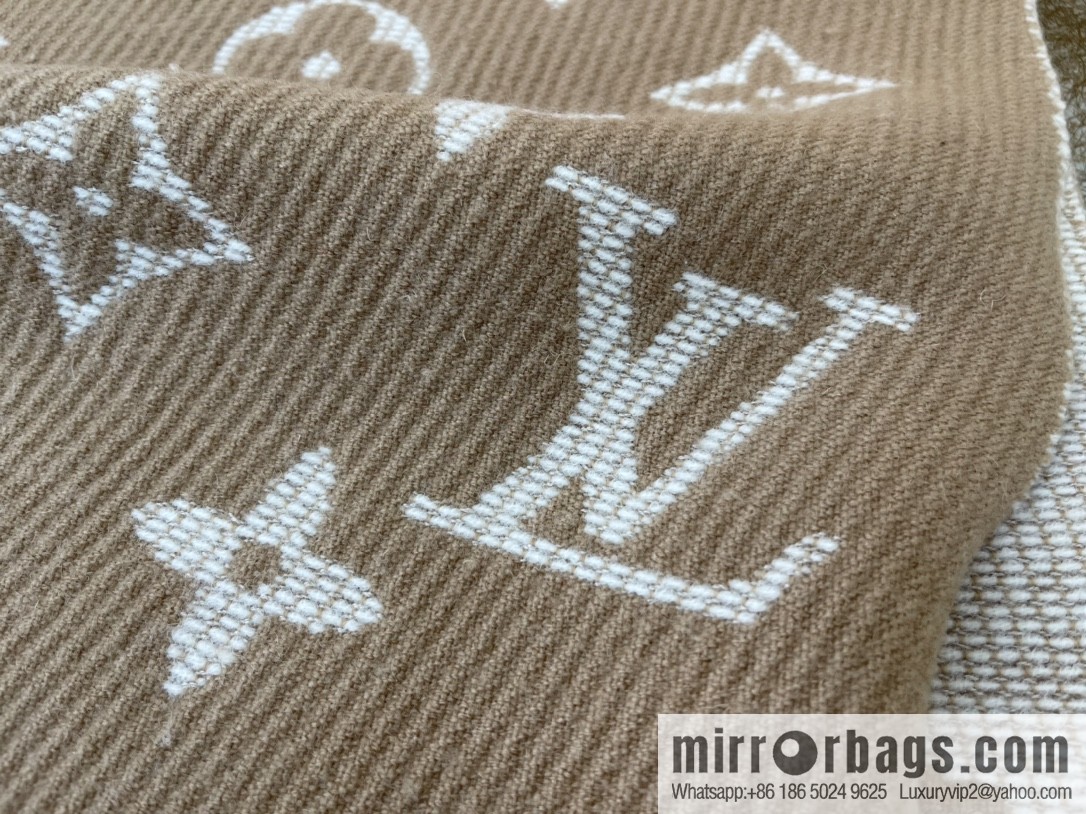 LV Louis Vuitton Wool Alpaca Hair Blended Daily Scarf M76701