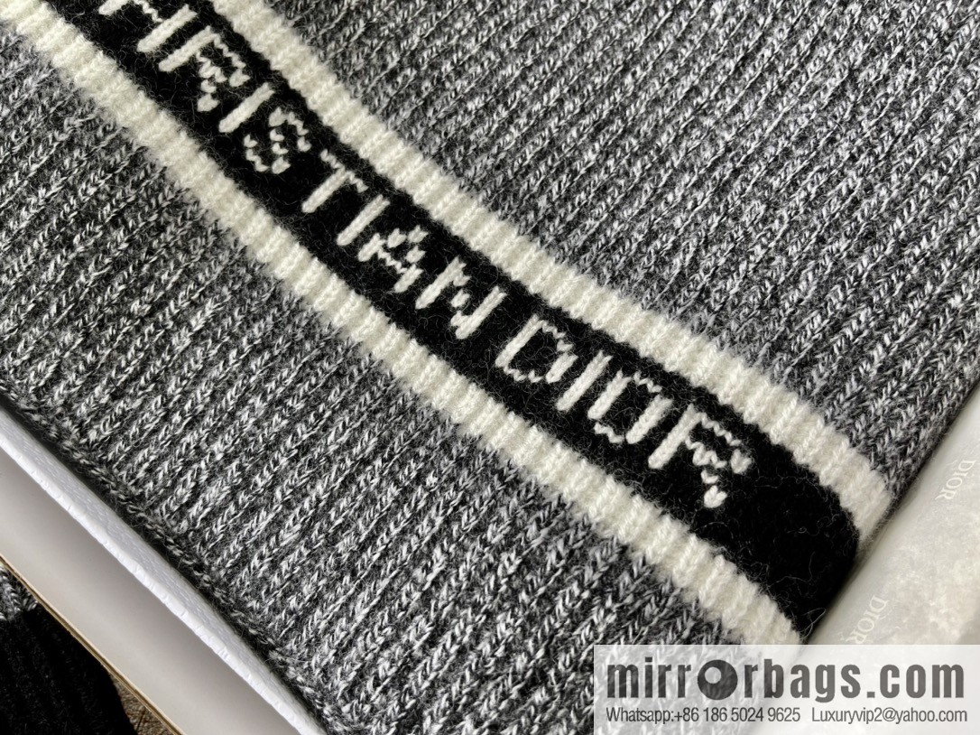 (Set) Dior Black Grey • D-White Scarf 05DWI314I007_C540