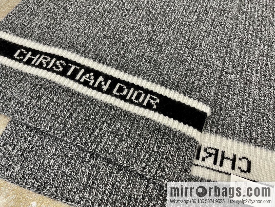 (Set) Dior Black Grey • D-White Scarf 05DWI314I007_C540