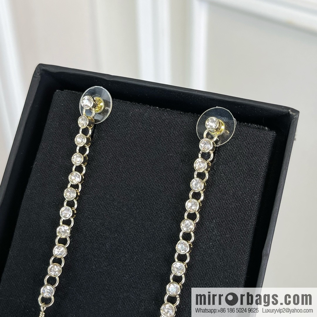 New ☑️ CHANEL Chanel double c pearl stud earrings