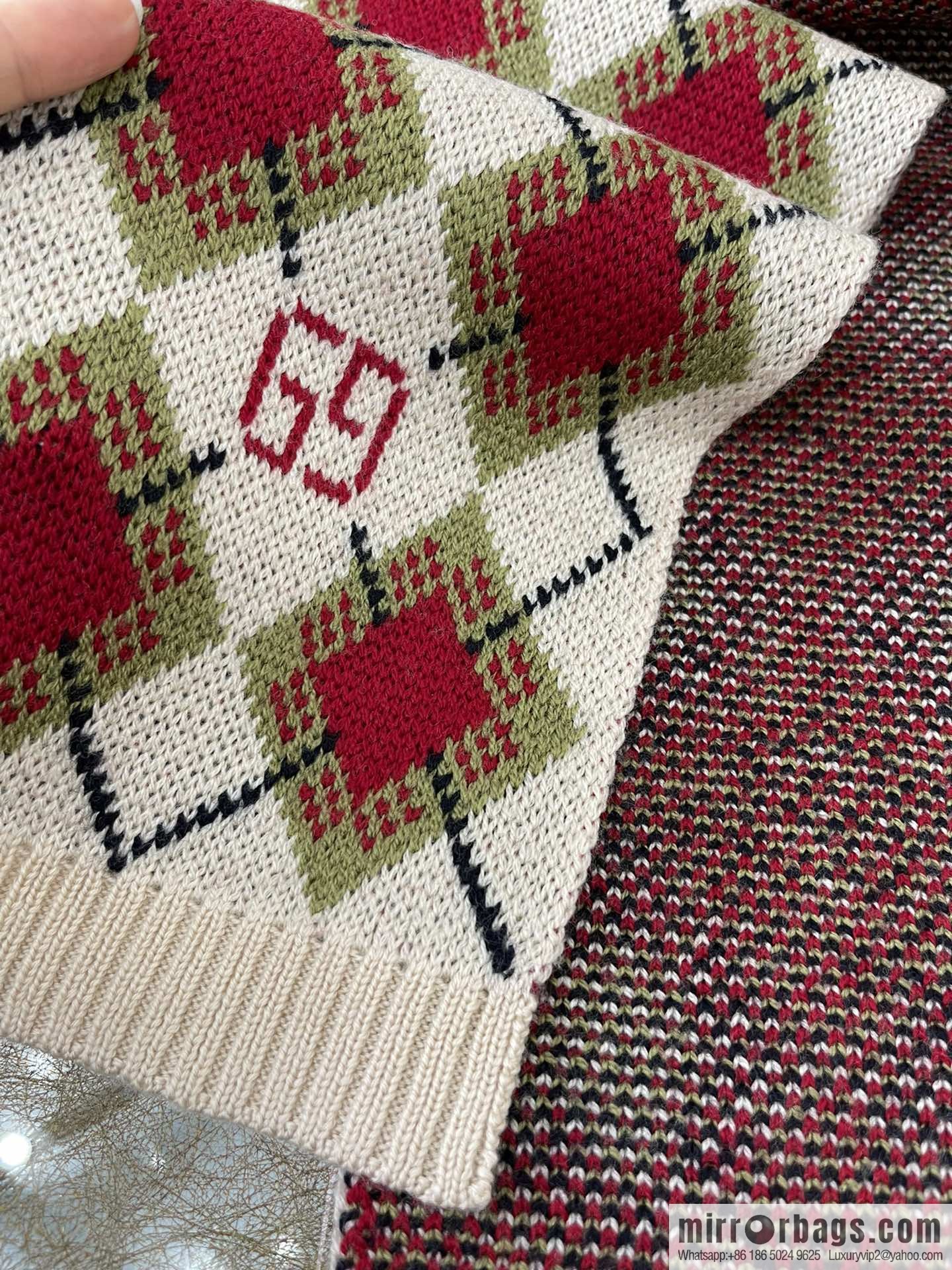 GUCCI Gucci geometric pattern 100% wool children's scarf 660631