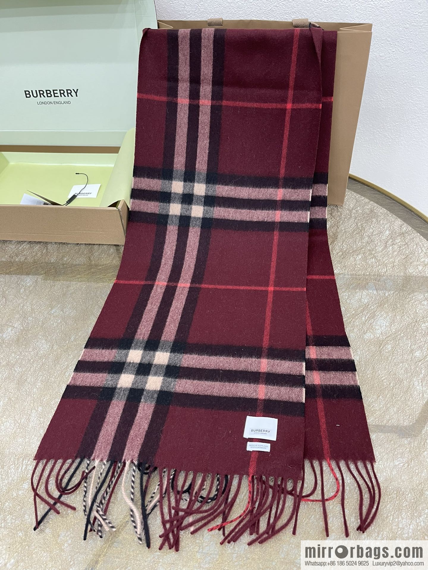 Burberry classic checked cashmere scarf