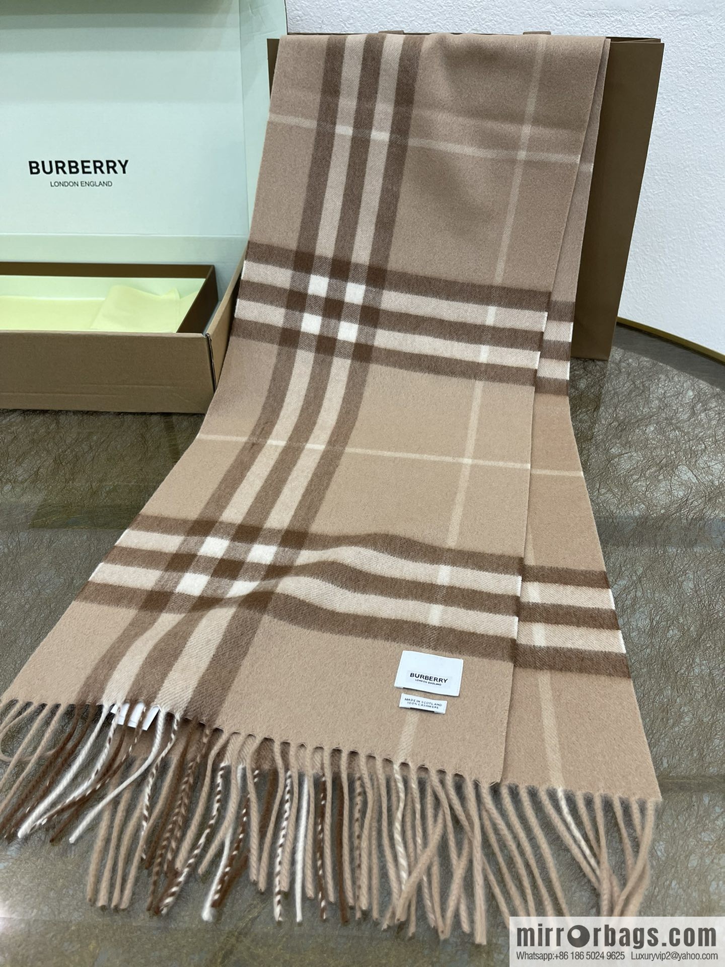 Burberry classic checked cashmere scarf
