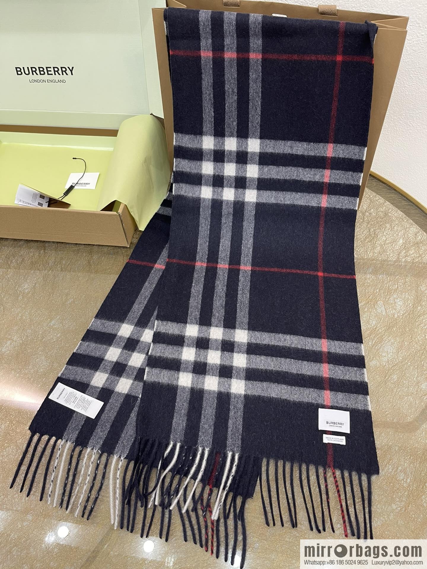 Burberry classic checked cashmere scarf