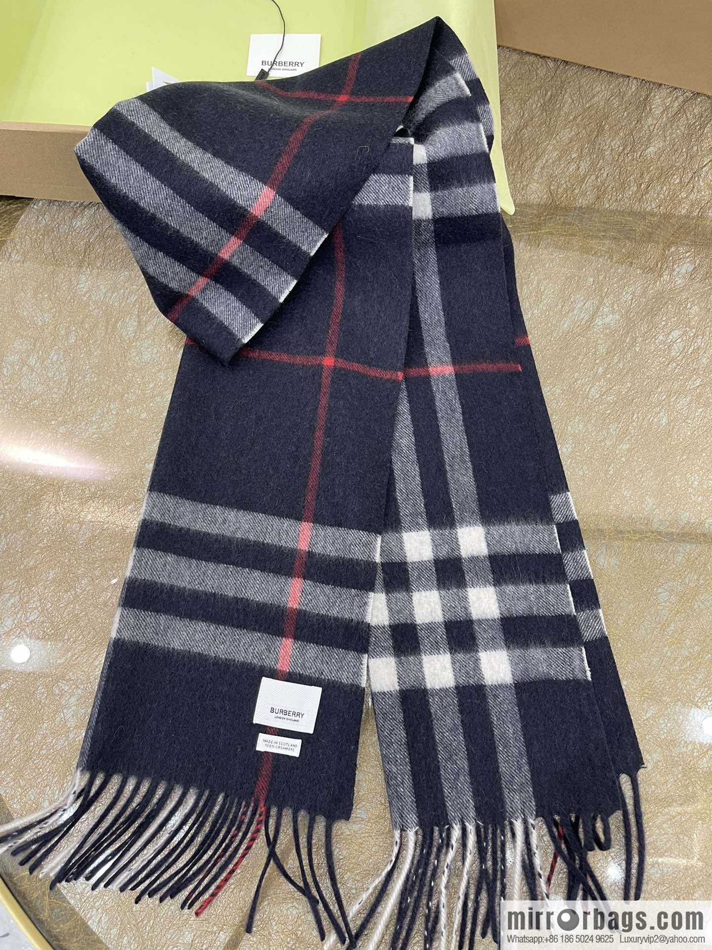 Burberry classic checked cashmere scarf