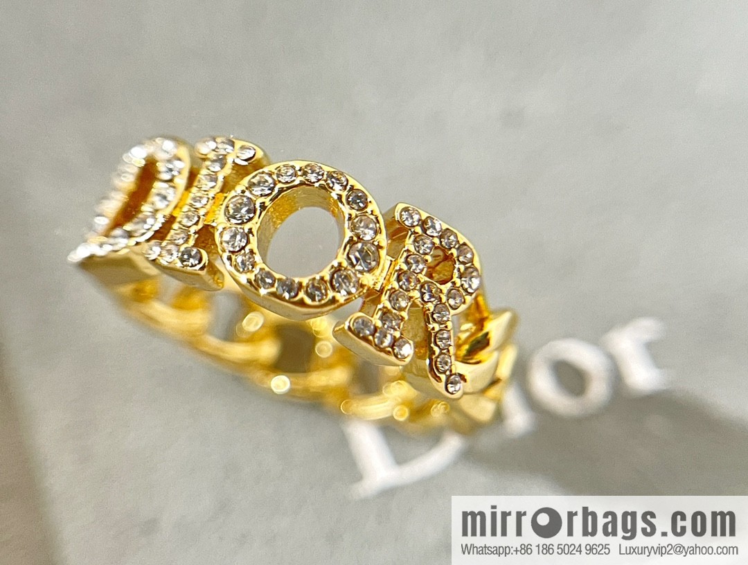 New ☑️ DIOR Dior full diamond letter ring