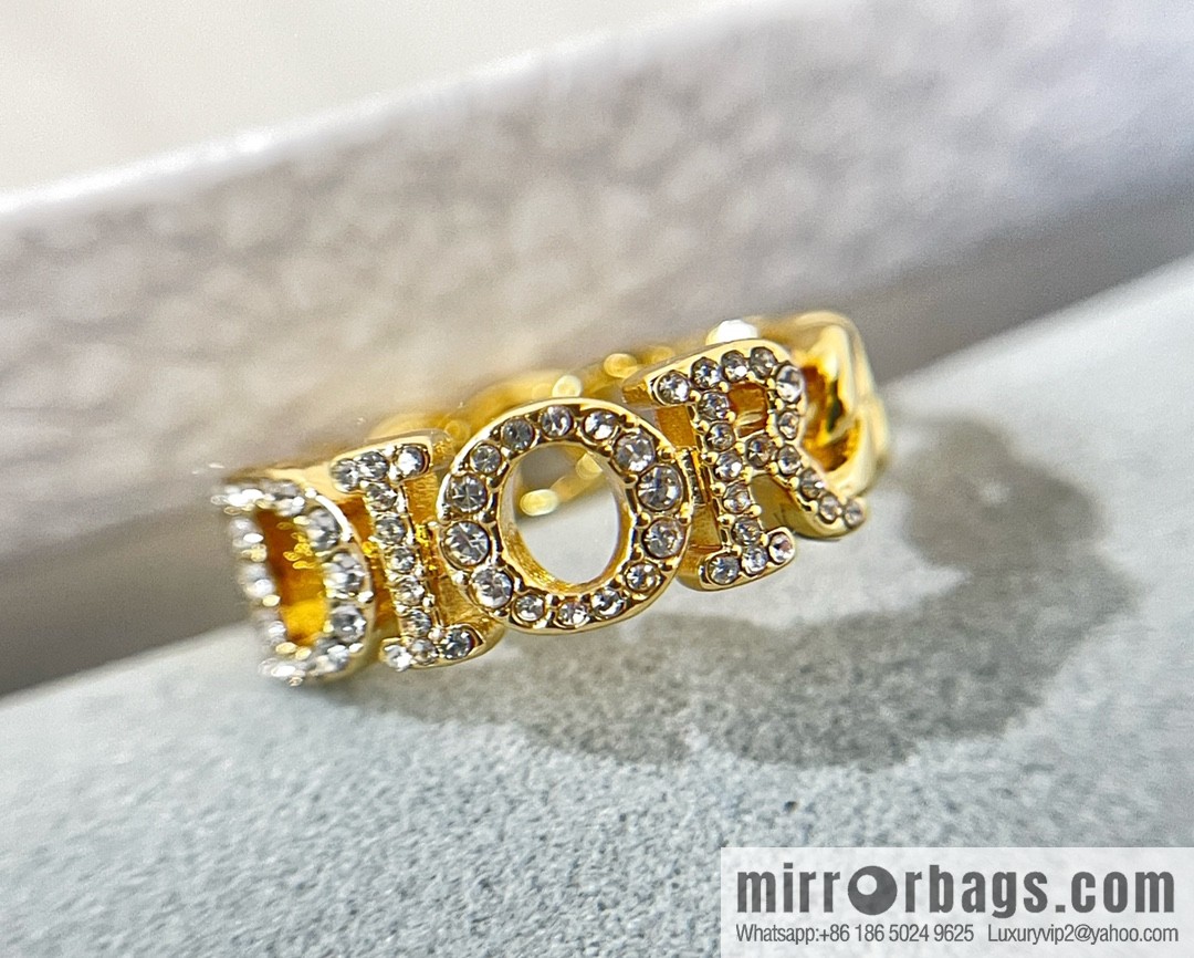 New ☑️ DIOR Dior full diamond letter ring
